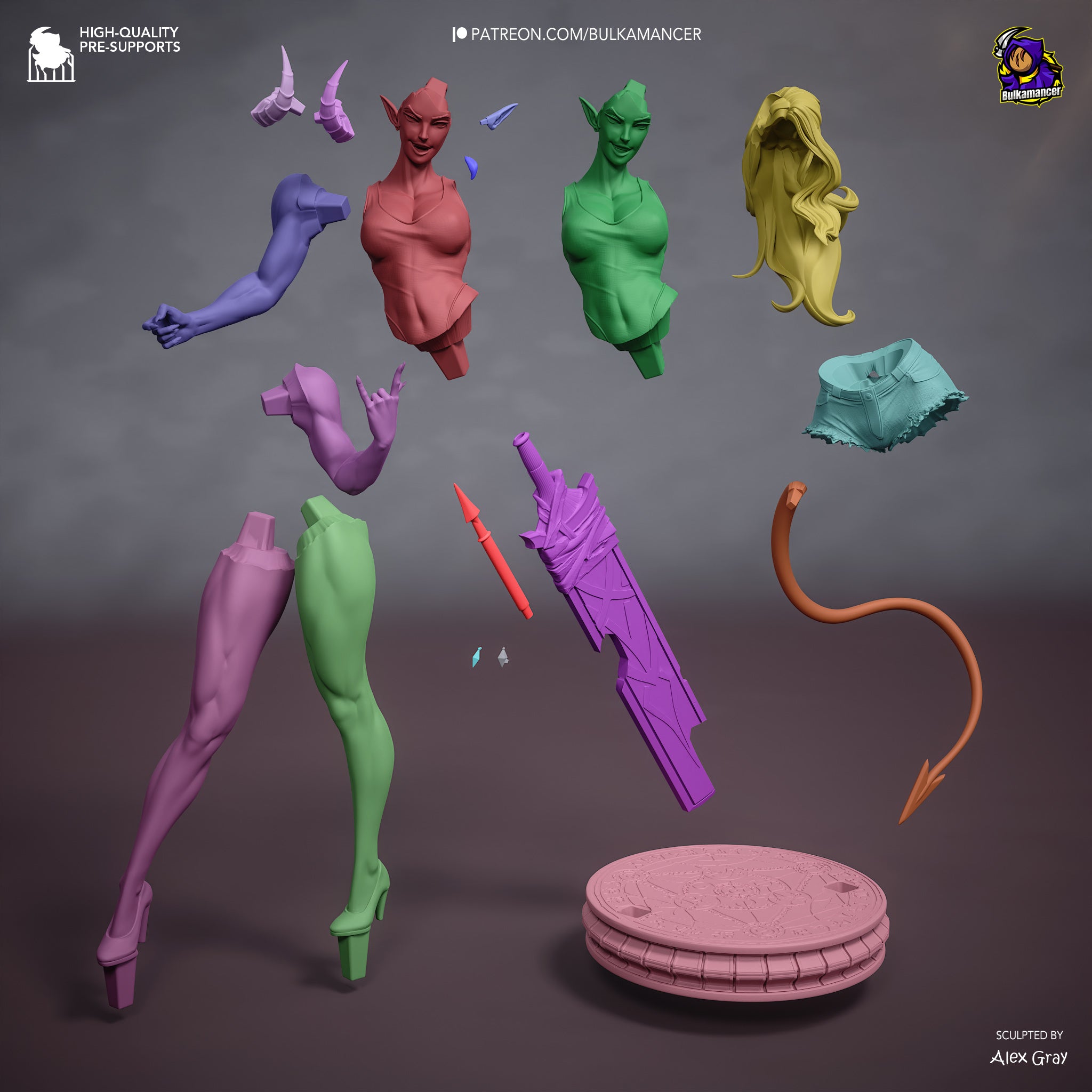 Crimson Demoness Fury | 1/8 Unpainted Resin Kit Model