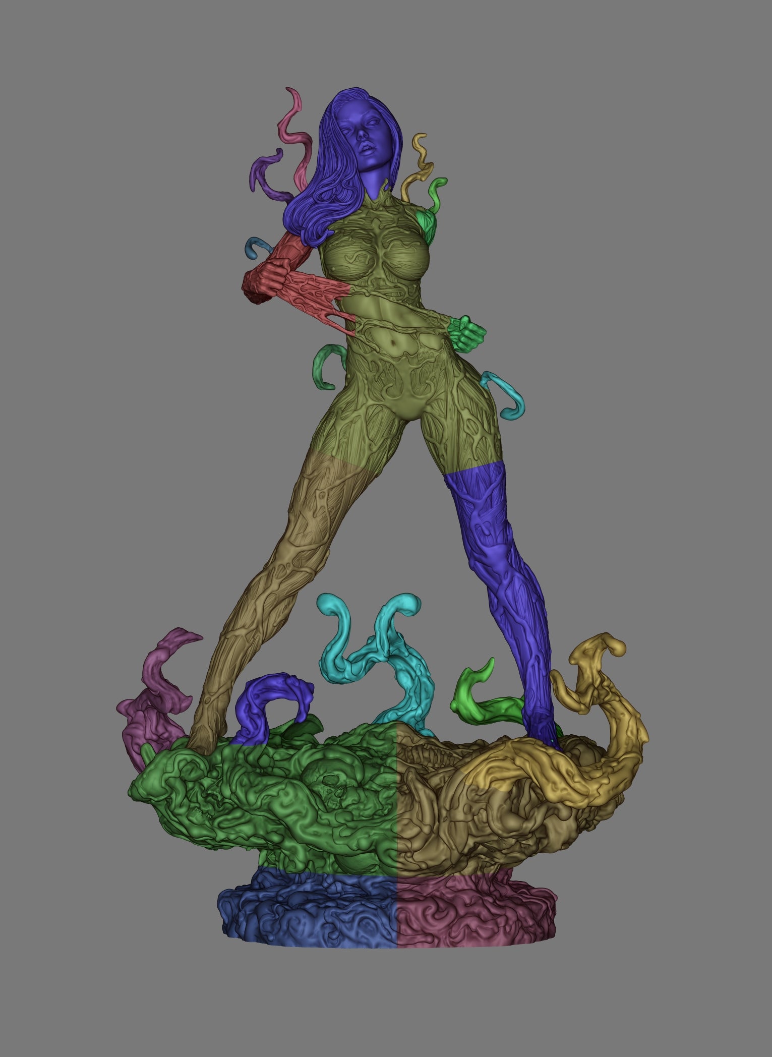 Crimson Tendril Fury | 1/6 Unpainted Resin Kit Model