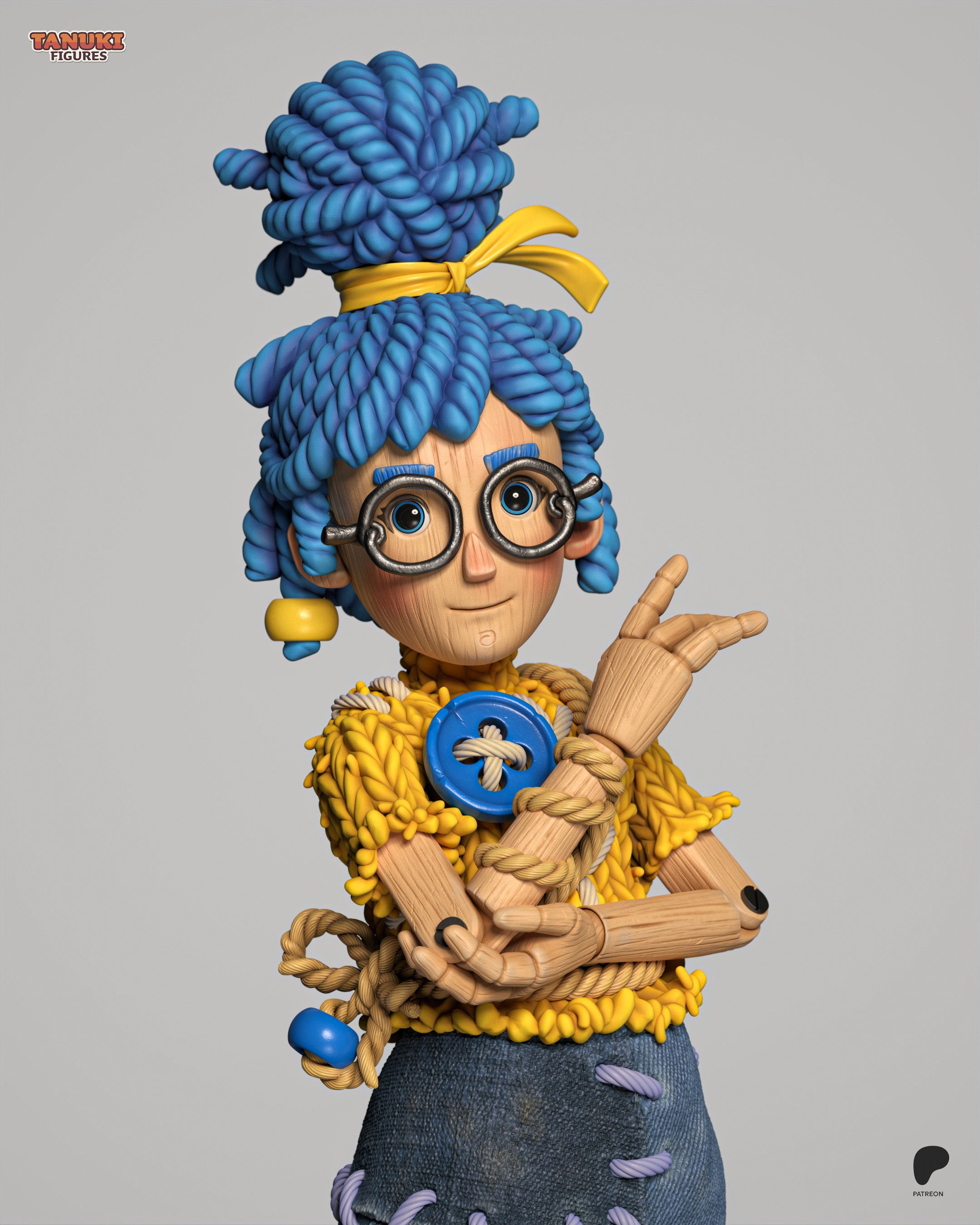 Braided Sapphire Tinkerer | 1/12 Unpainted Resin Kit Model
