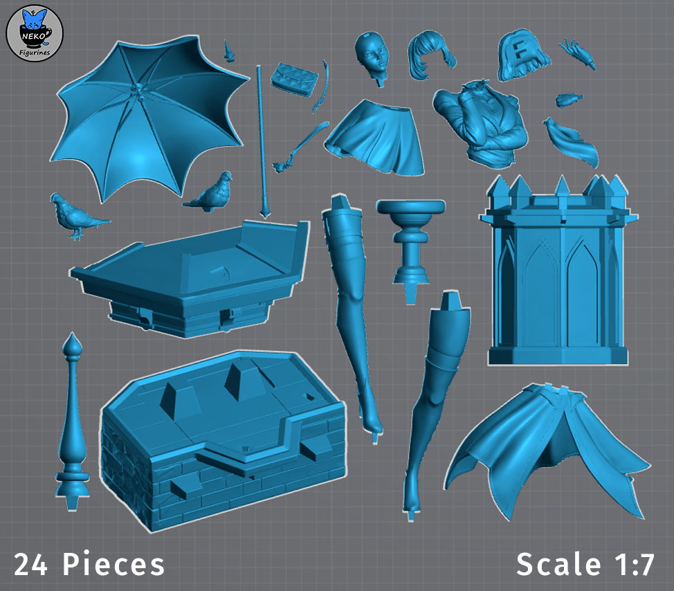 Twilight Parasol Warden | 1/7 Unpainted Resin Kit Model