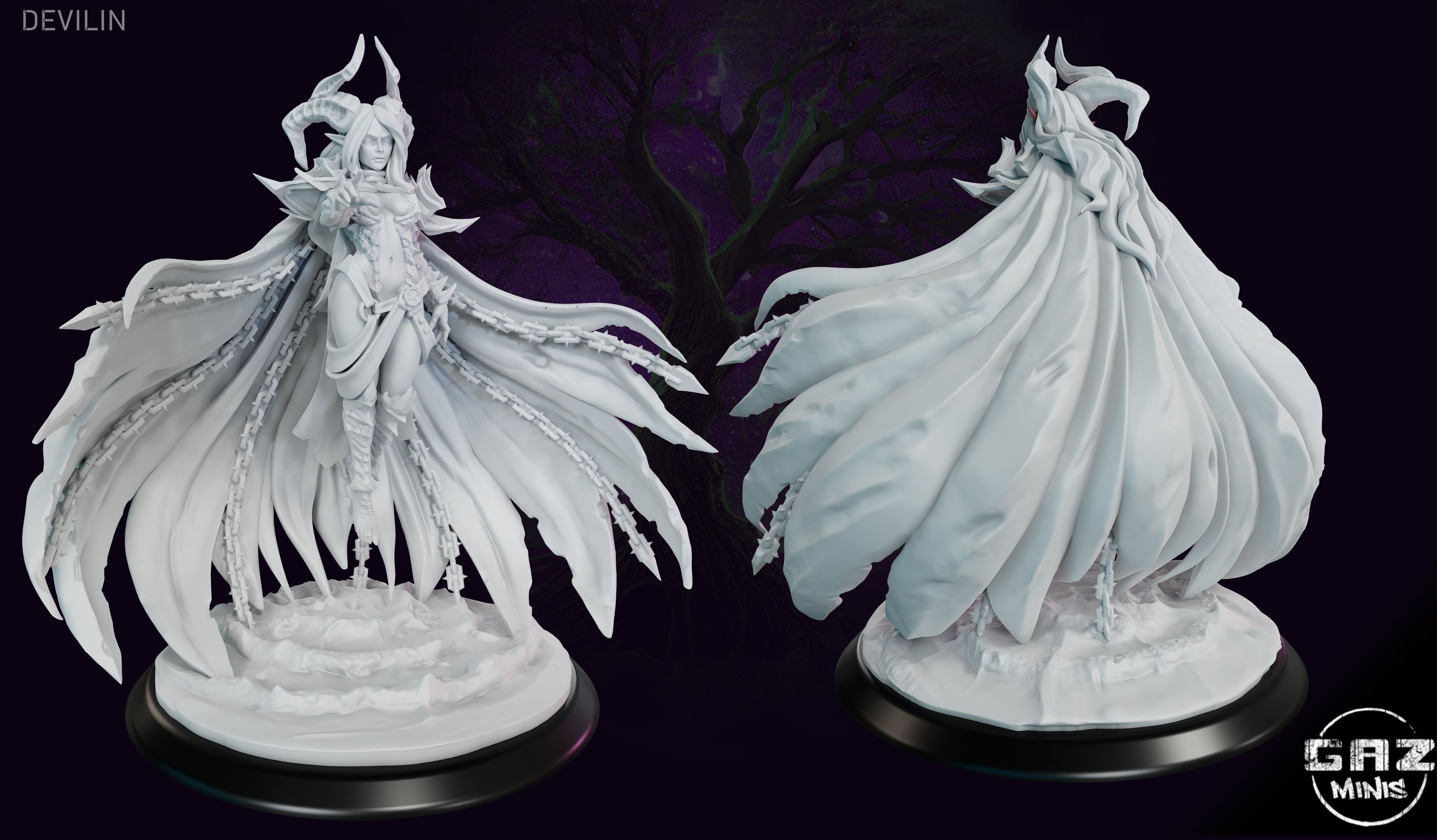 Veilwinged Horned Matriarch | 32mm & 75mm Unpainted Resin Kit Model