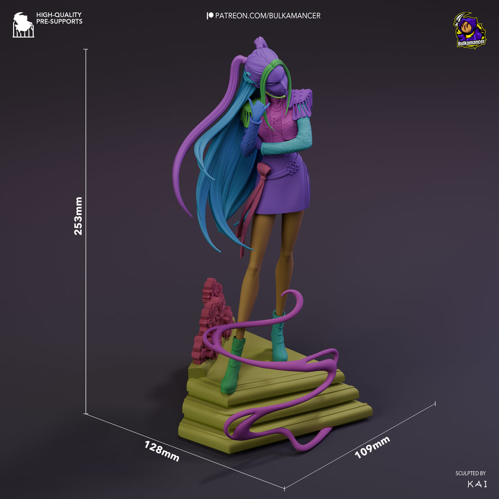 Crimson Melody Enchantress | 1/8 Unpainted Resin Kit Model