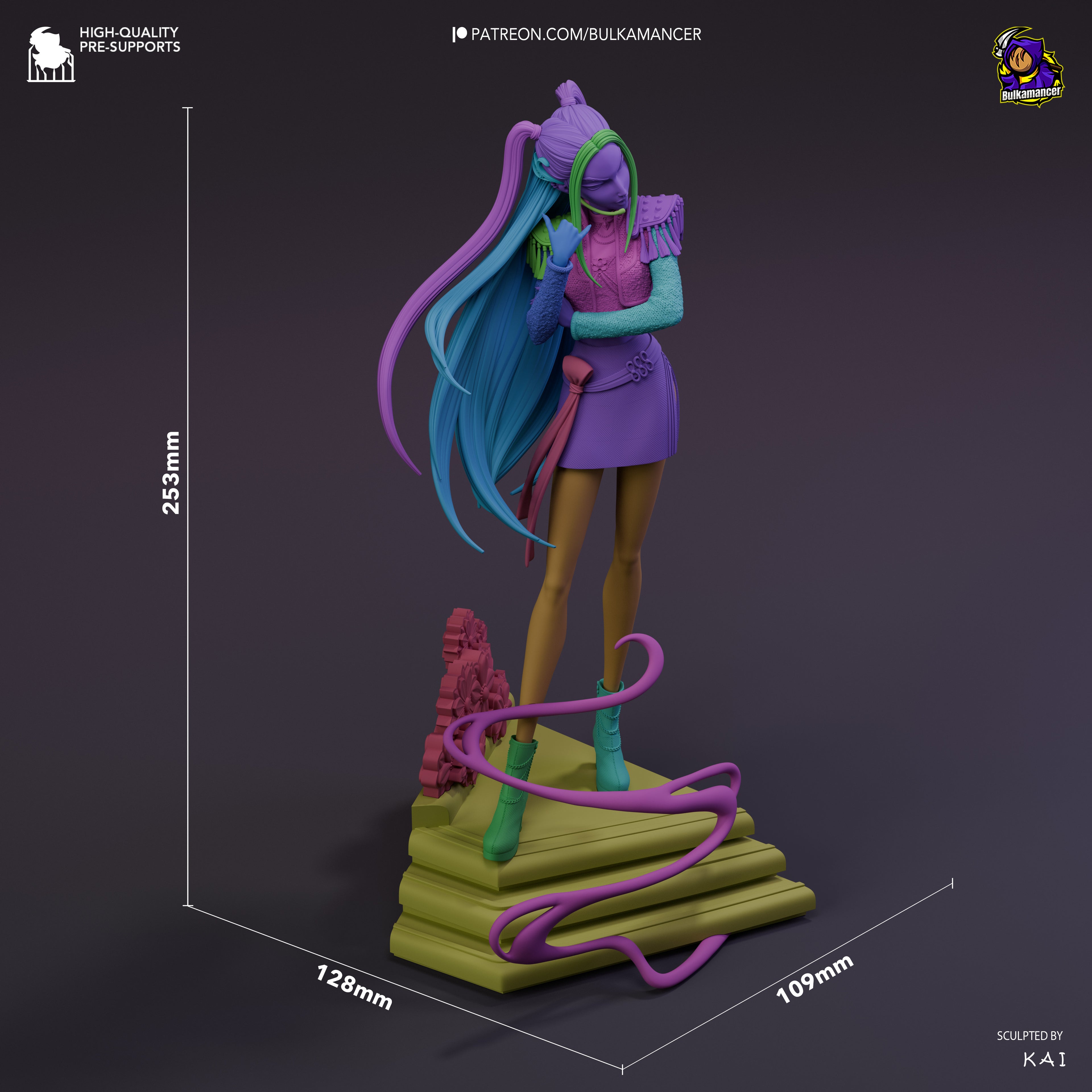 Crimson Melody Enchantress | 1/8 Unpainted Resin Kit Model