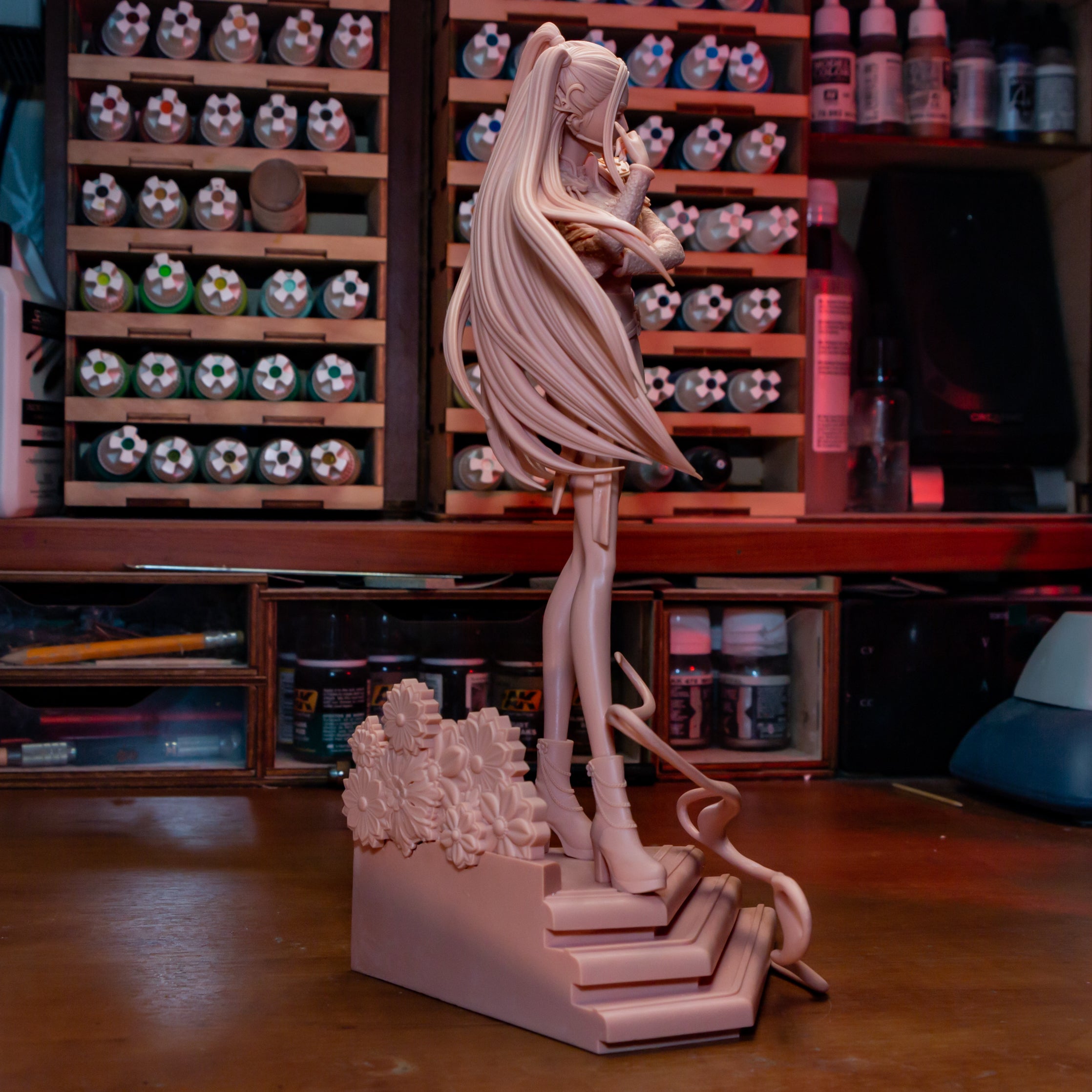 Crimson Melody Enchantress | 1/8 Unpainted Resin Kit Model