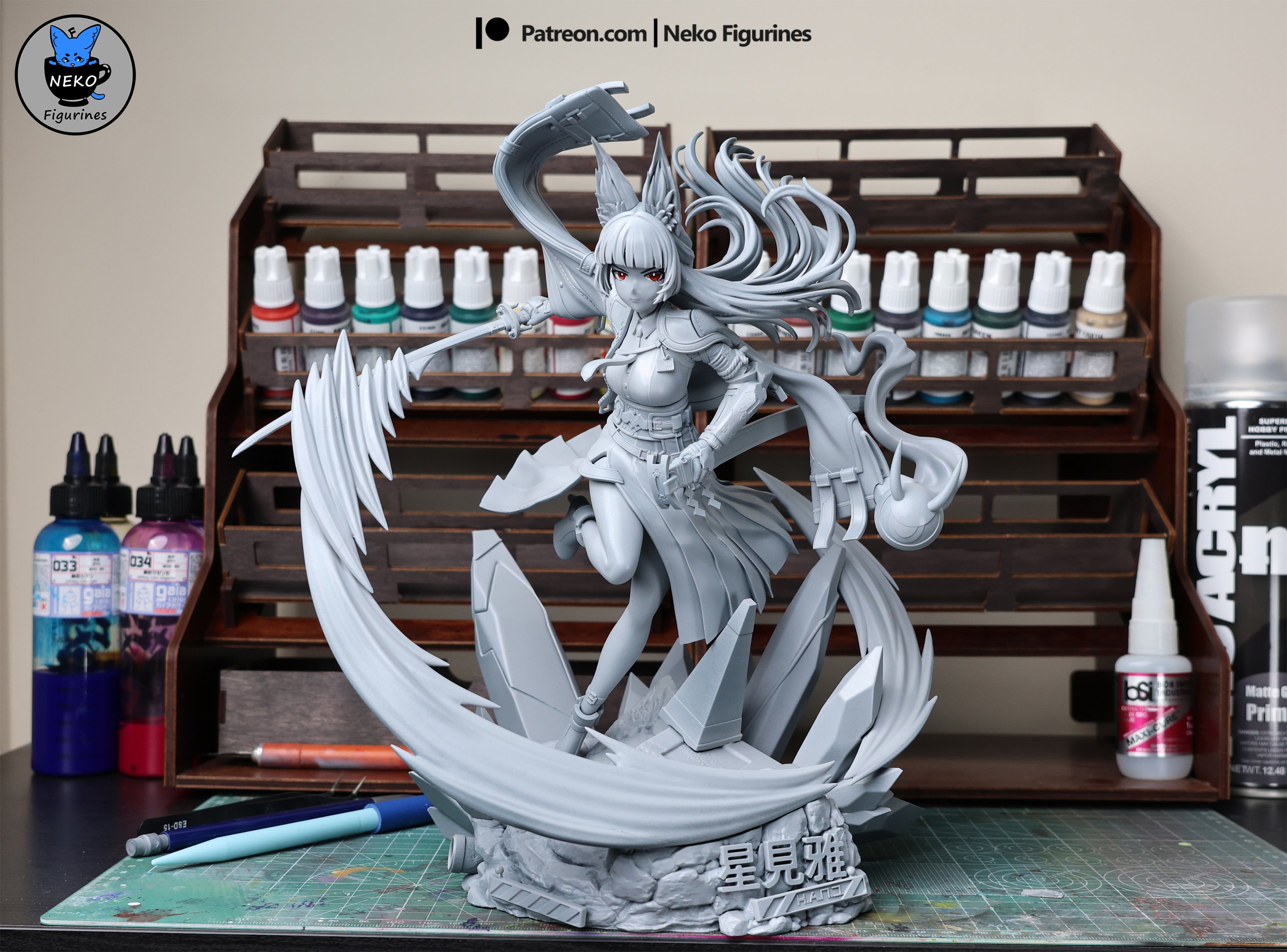 Azure Fox Blade Dancer | 1/7 Unpainted Resin Kit Model
