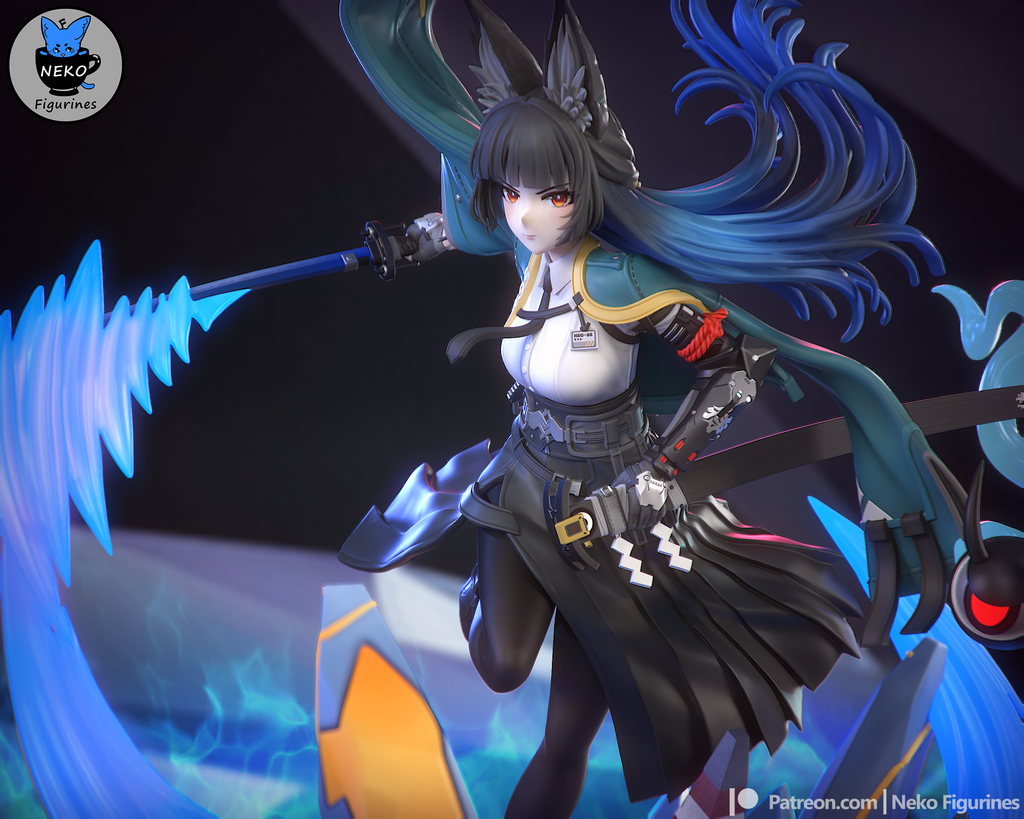 Azure Fox Blade Dancer | 1/7 Unpainted Resin Kit Model