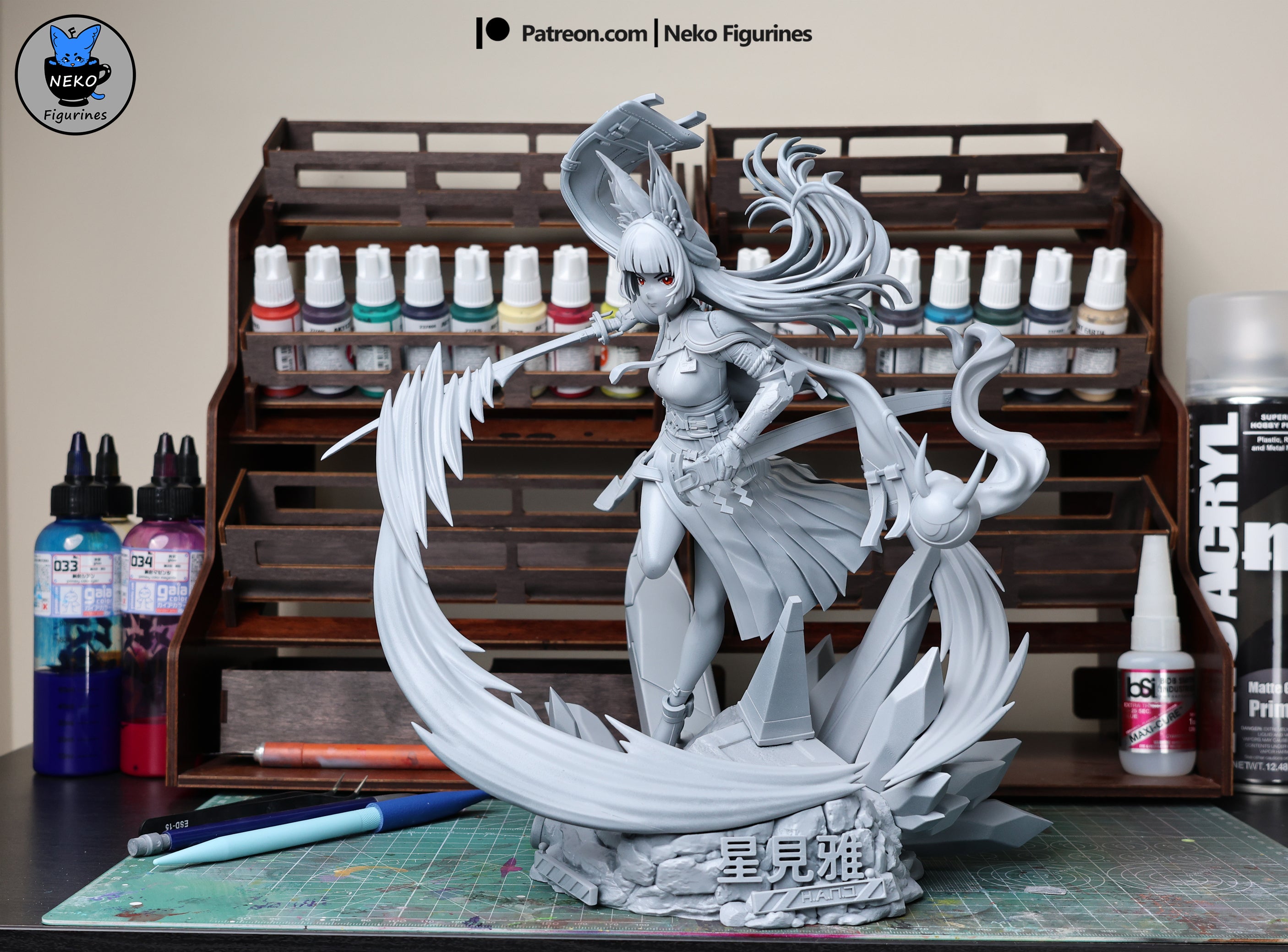 Azure Fox Blade Dancer | 1/7 Unpainted Resin Kit Model