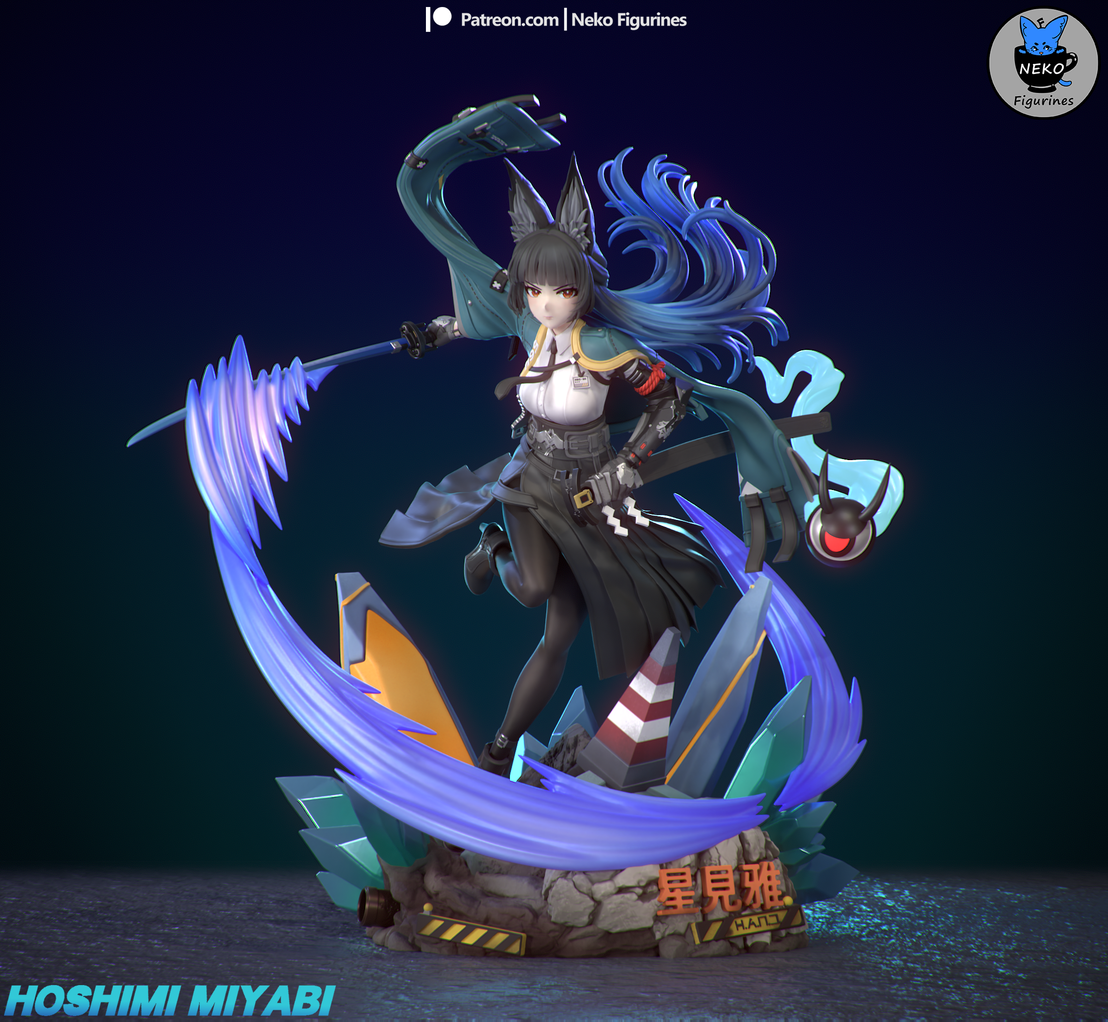 Azure Fox Blade Dancer | 1/7 Unpainted Resin Kit Model