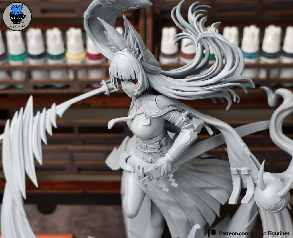 Azure Fox Blade Dancer | 1/7 Unpainted Resin Kit Model