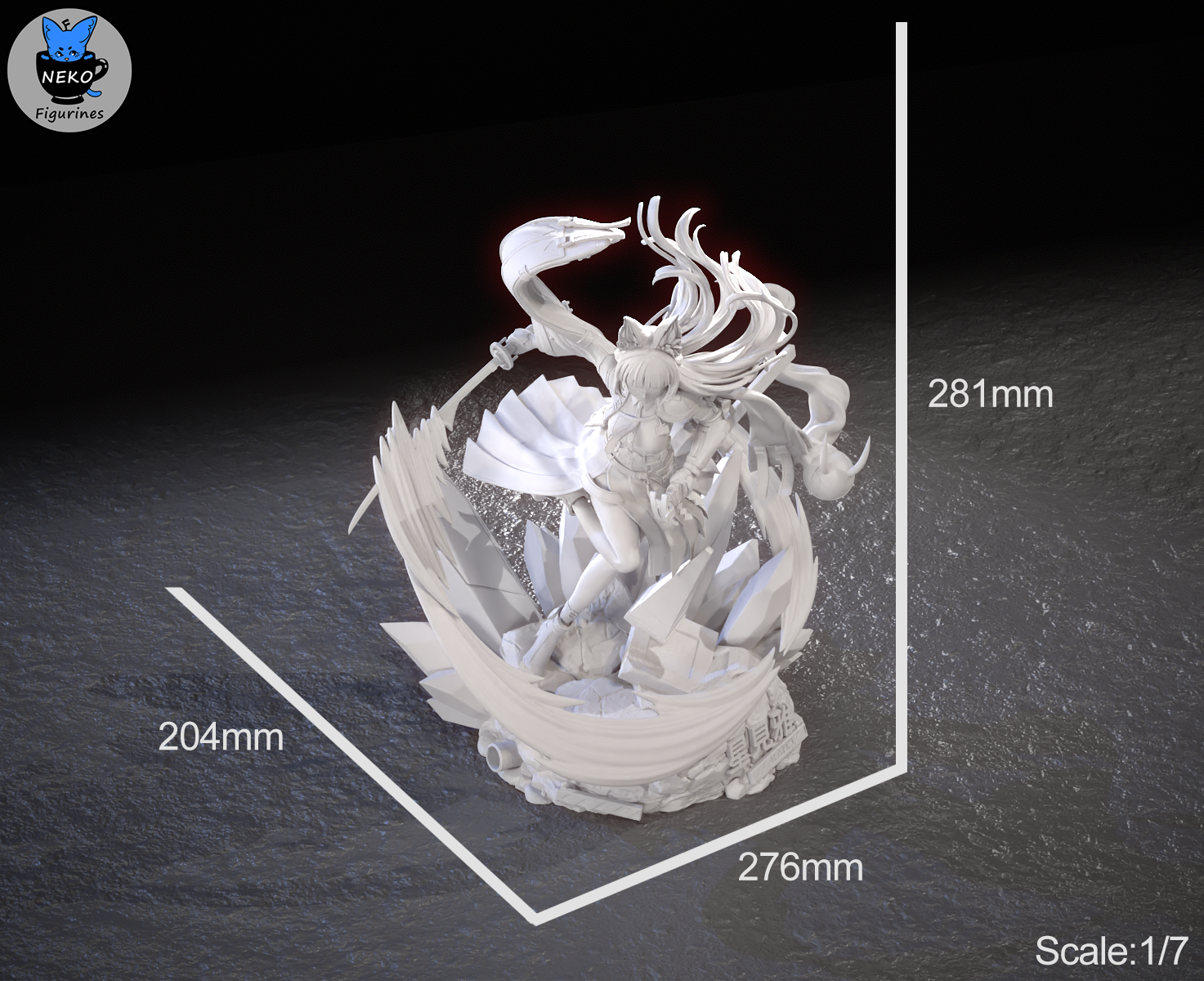 Azure Fox Blade Dancer | 1/7 Unpainted Resin Kit Model