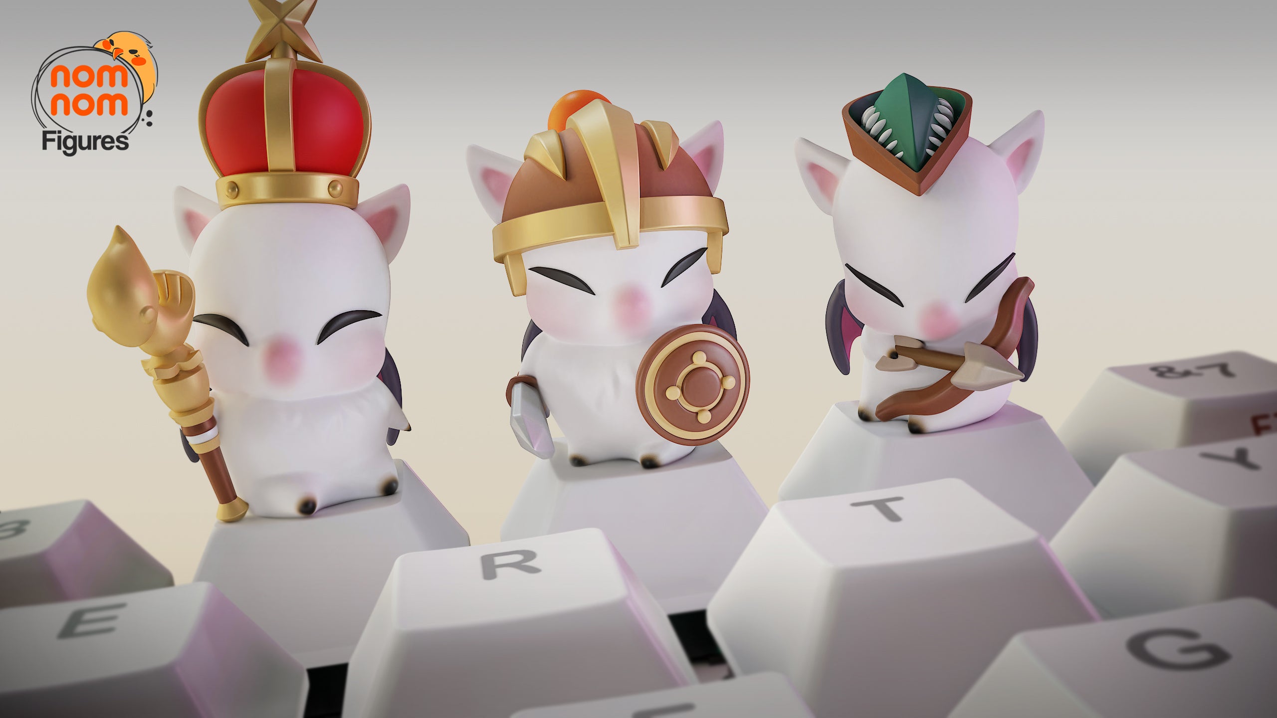 Fluffwing Key Guardians | Keyboard Keycap Unpainted Resin Kit Model