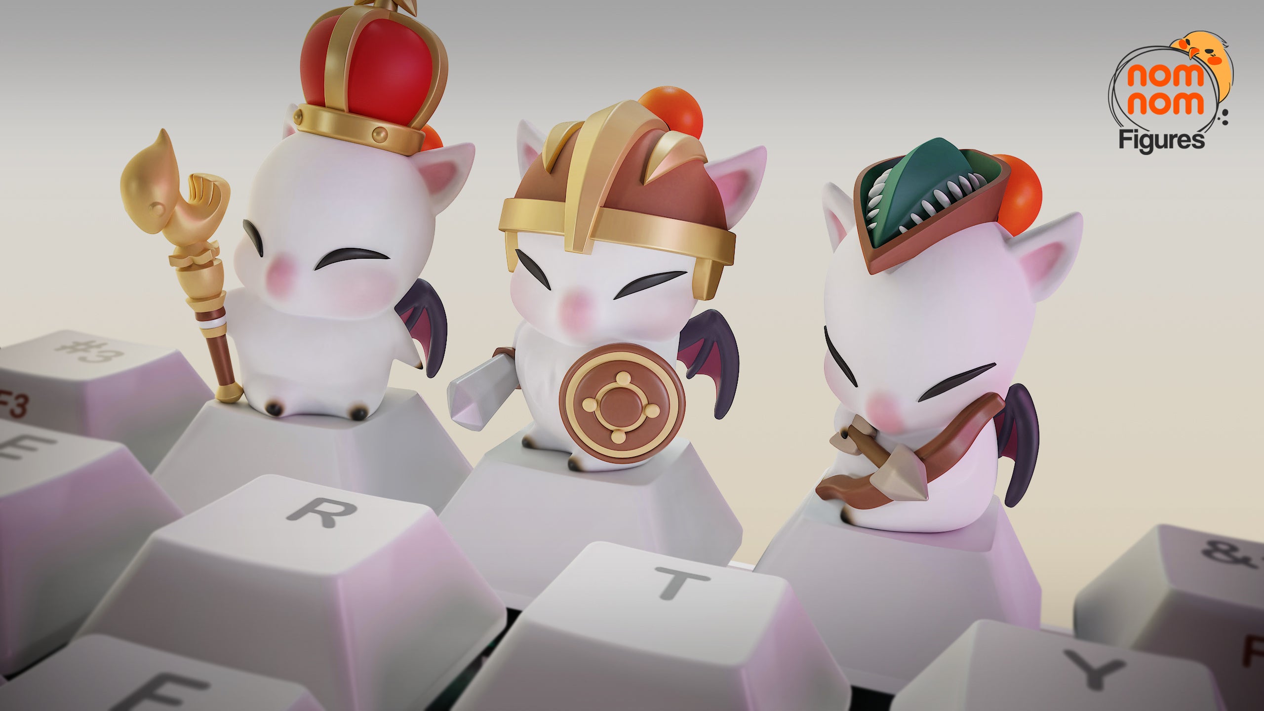 Fluffwing Key Guardians | Keyboard Keycap Unpainted Resin Kit Model