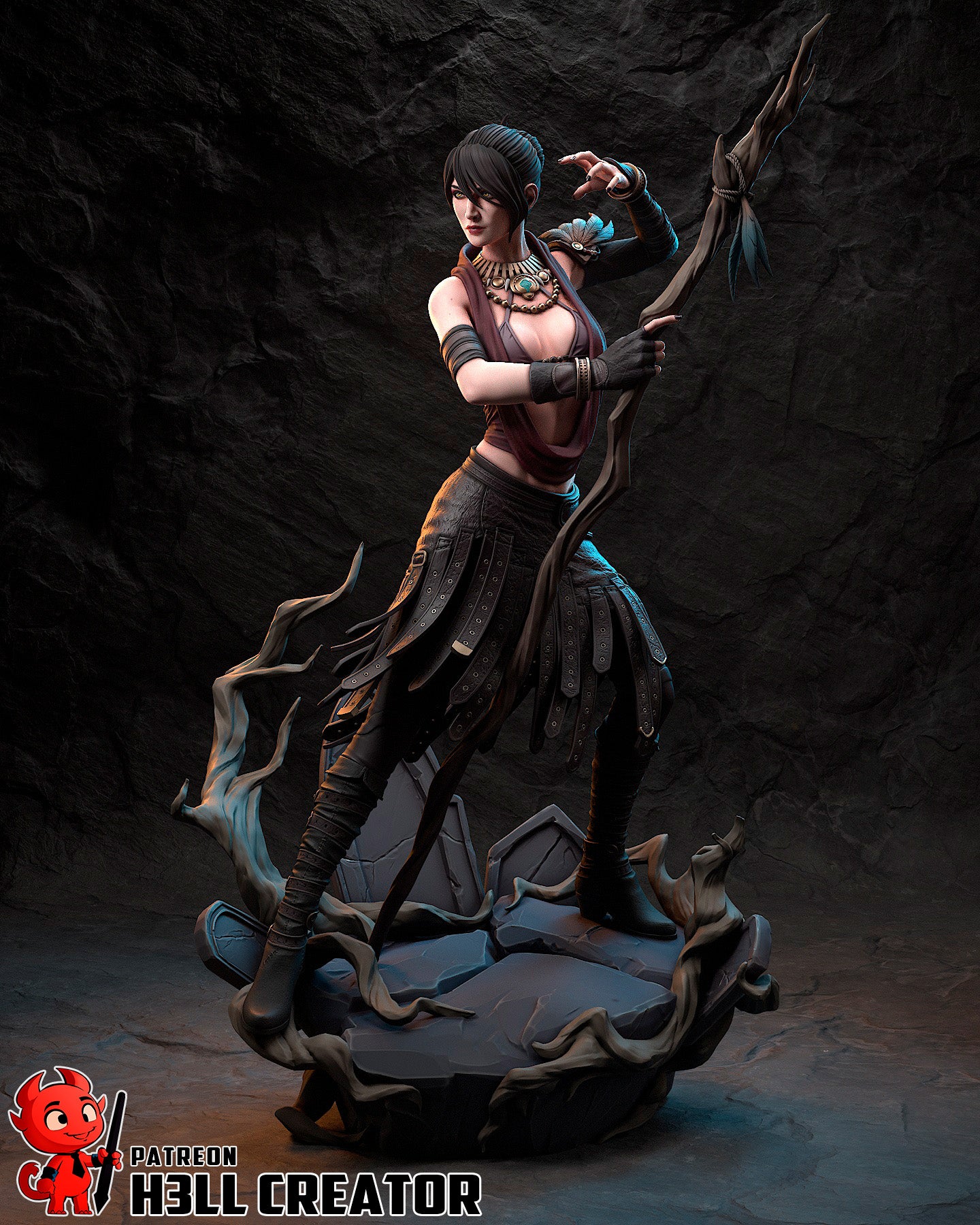 Veilthorn Raven Caller | 1/10 Unpainted Resin Kit Model