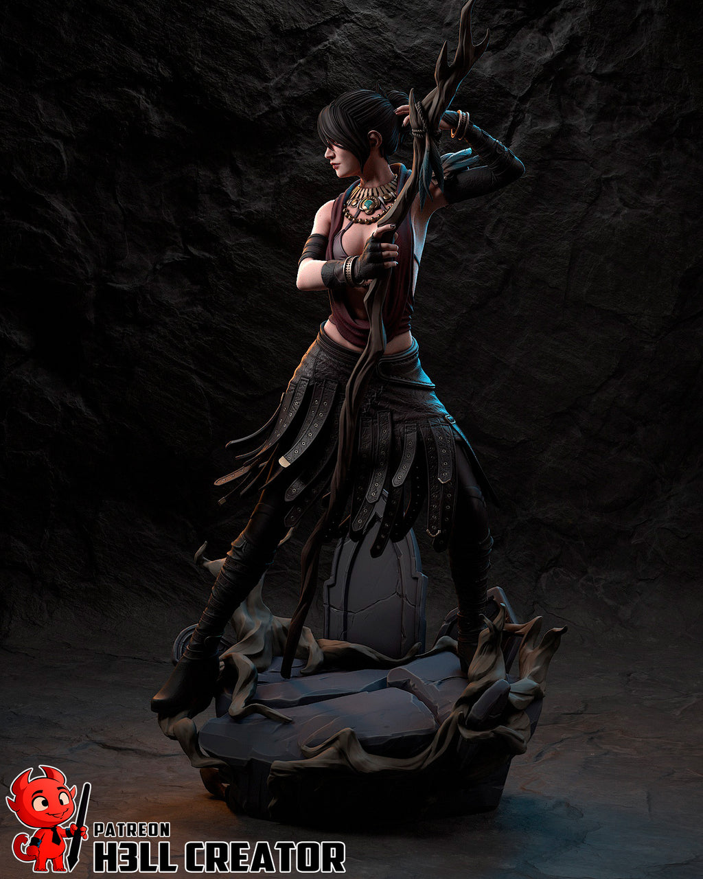 Veilthorn Raven Caller | 1/10 Unpainted Resin Kit Model