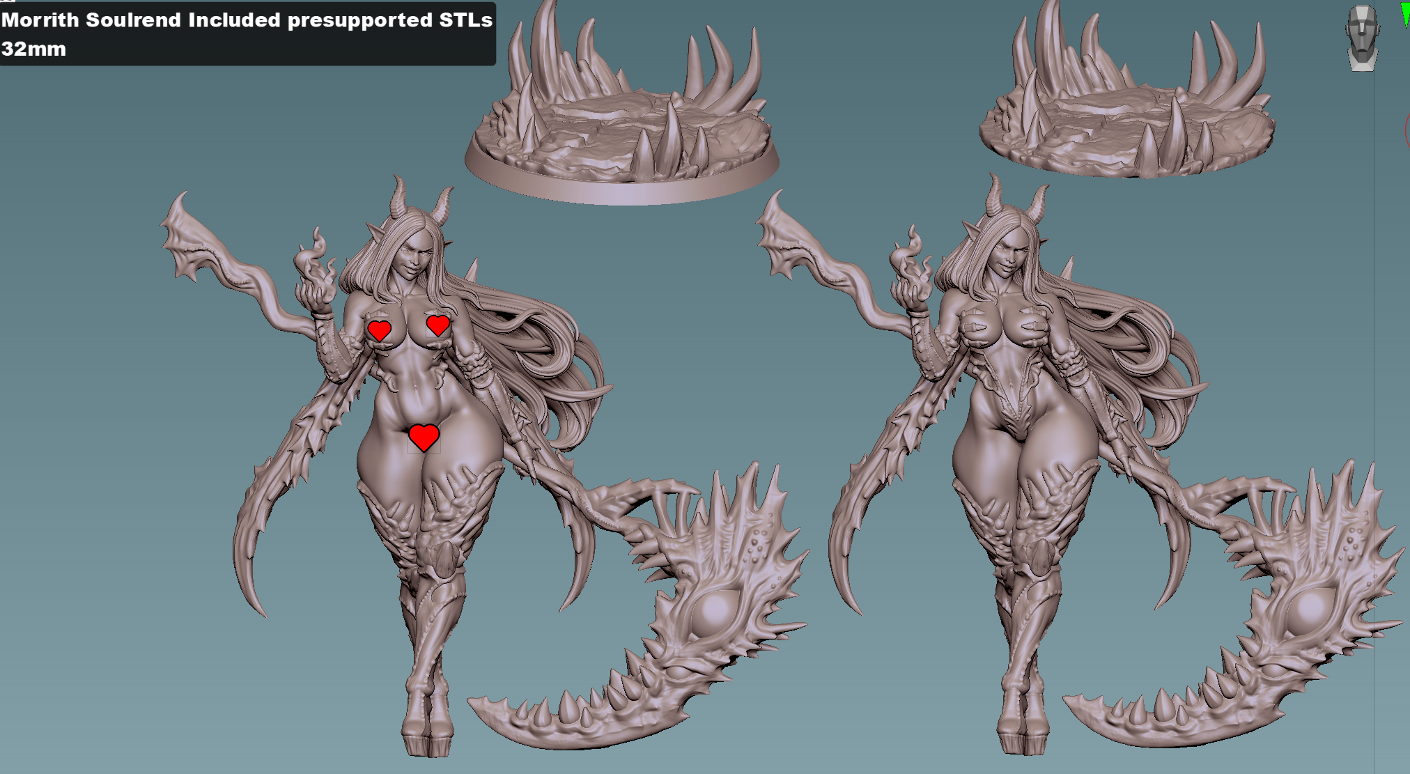 Abyssal Horned Harvester | 32mm & 75mm Unpainted Resin Kit Model