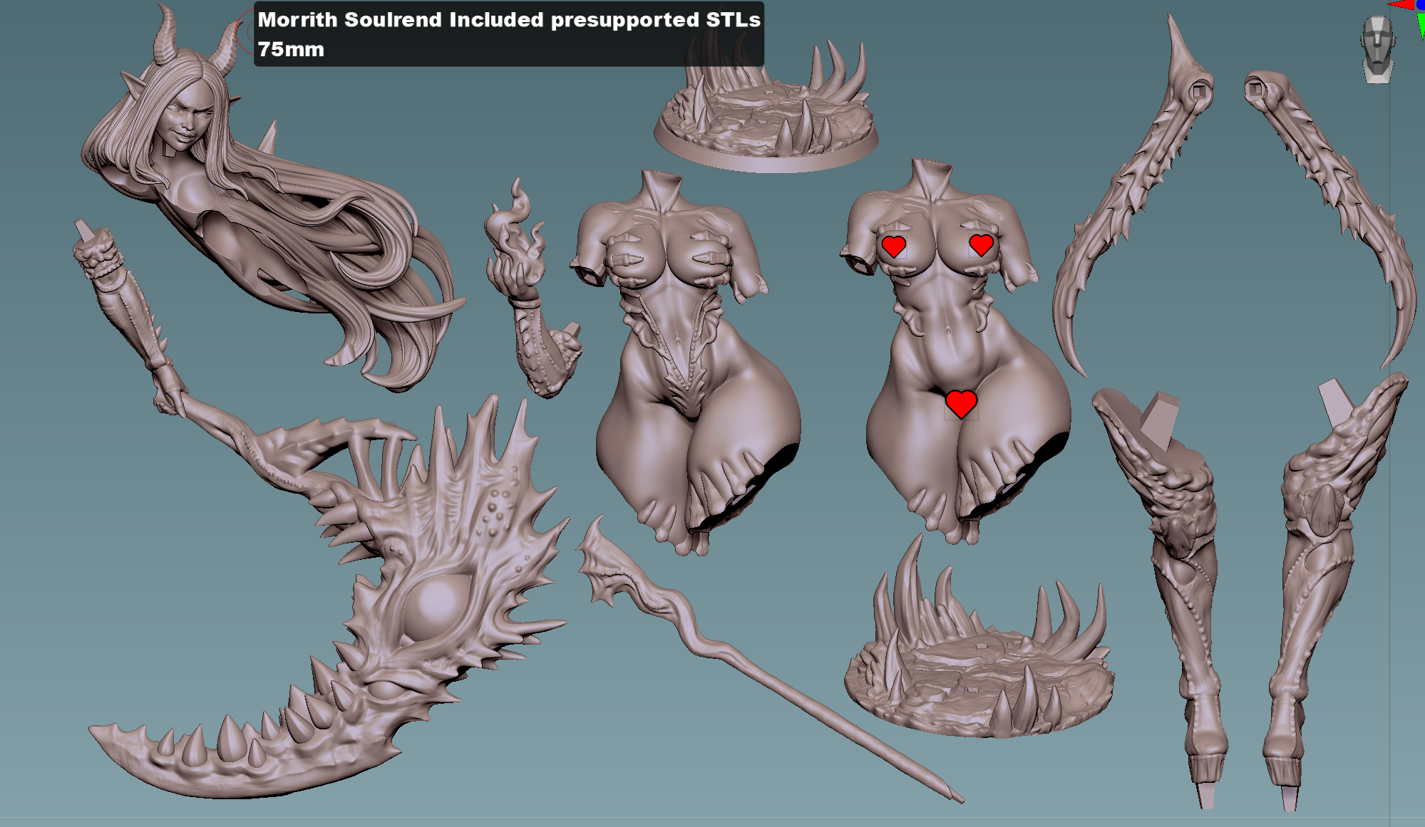 Abyssal Horned Harvester | 32mm & 75mm Unpainted Resin Kit Model