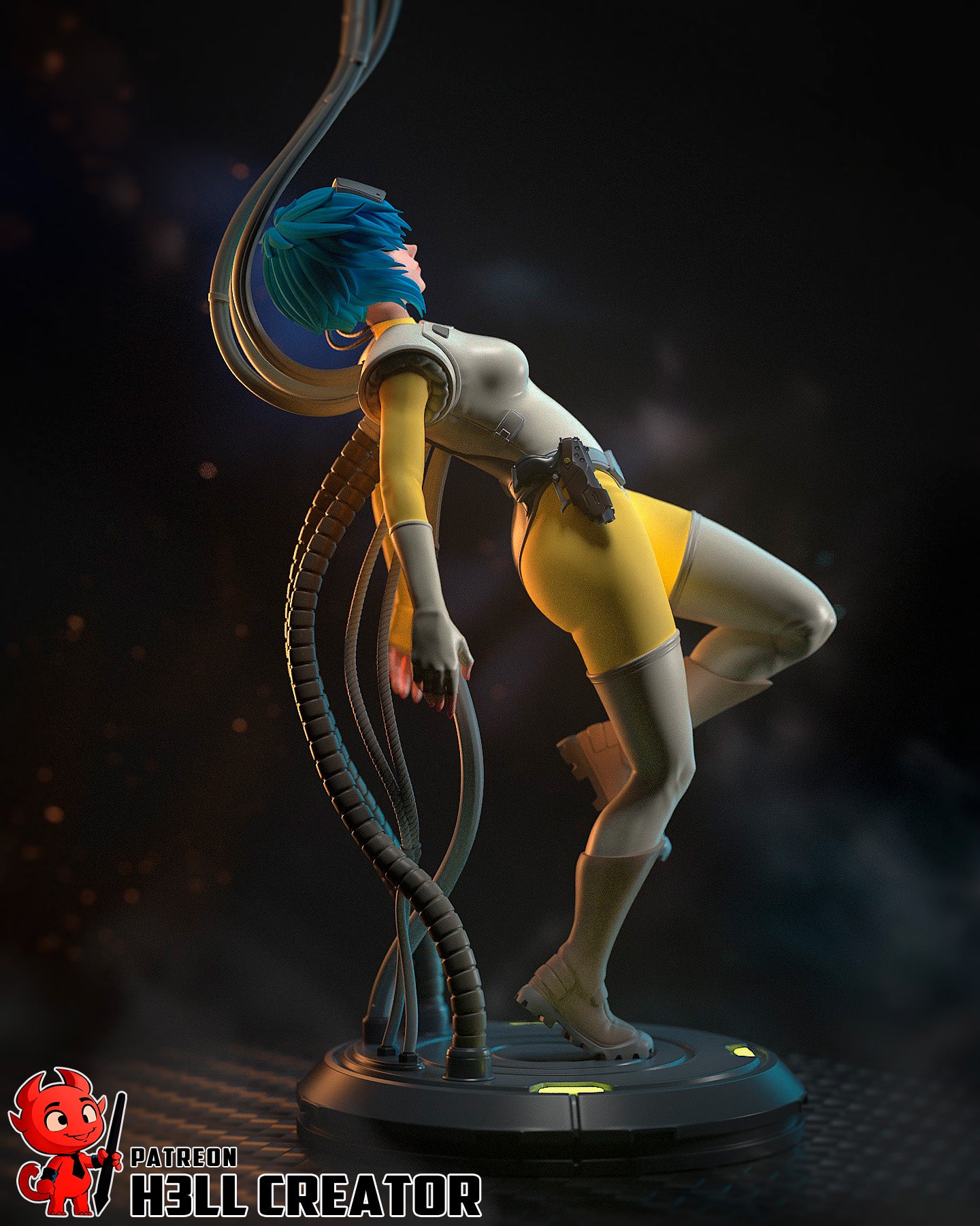 Neural Cyber Pinup | 1/10 Unpainted Resin Kit Model