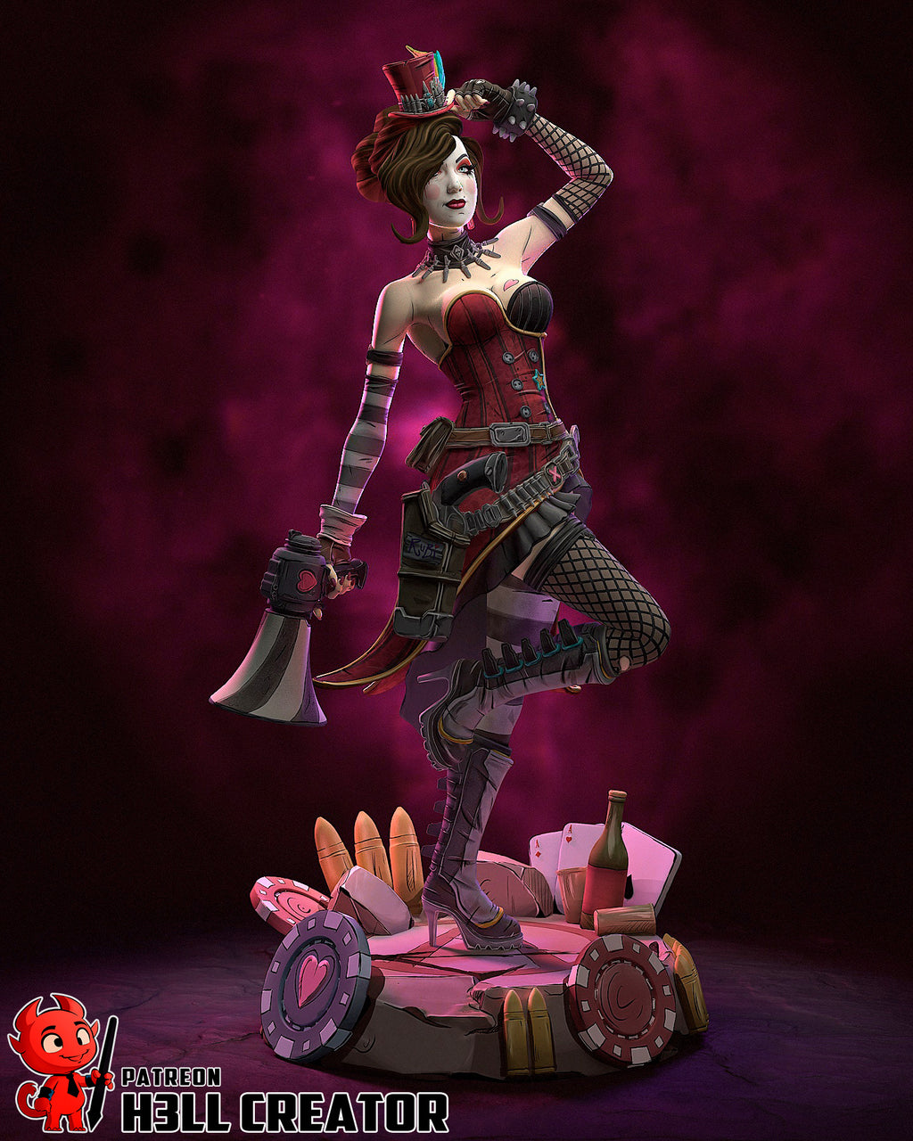 Steampunk Gambler Pinup | 1/10 Unpainted Resin Kit Model