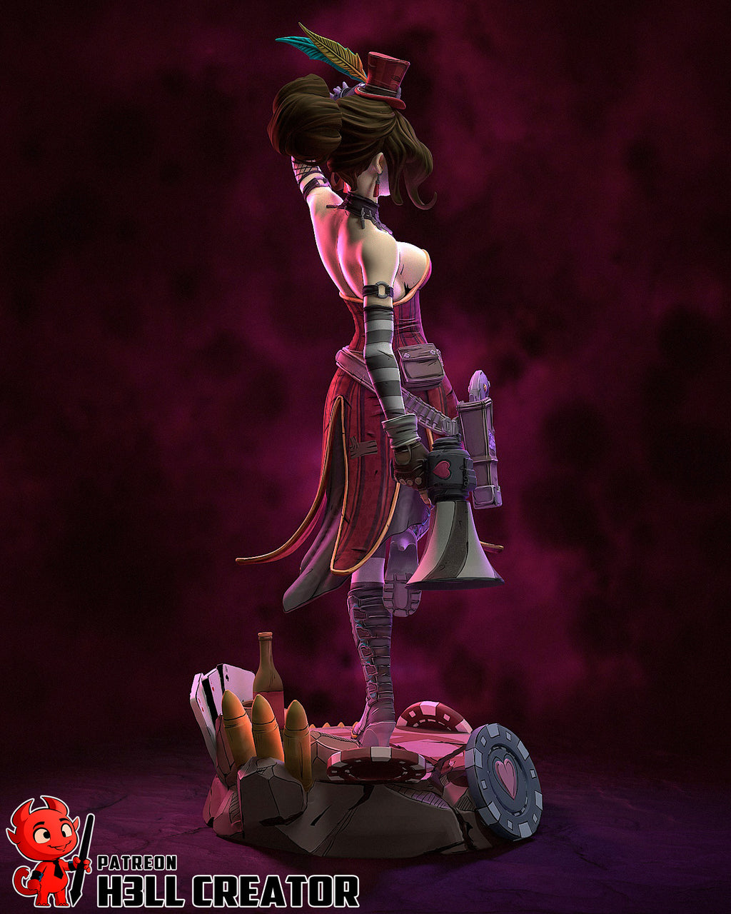 Steampunk Gambler Pinup | 1/10 Unpainted Resin Kit Model