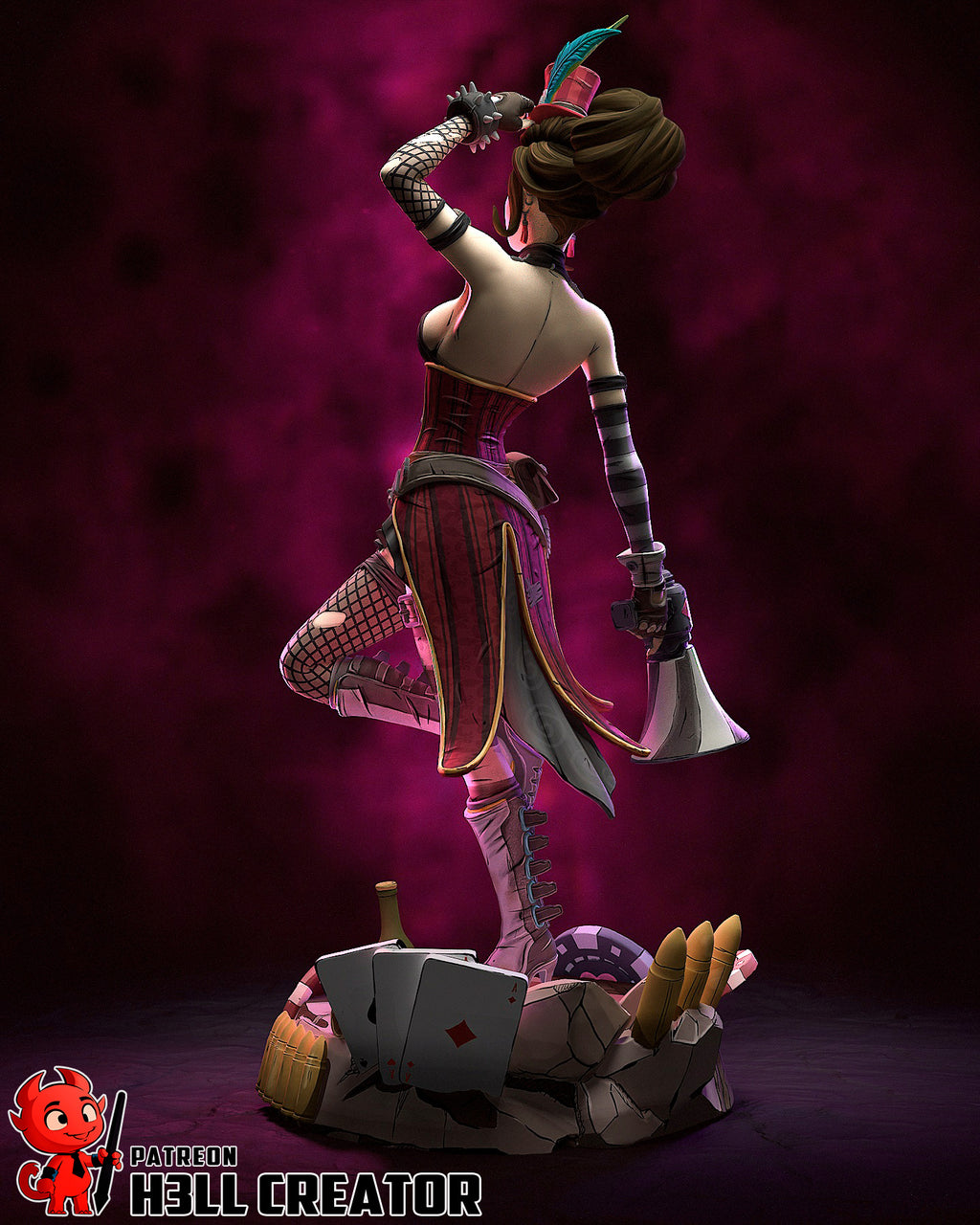 Steampunk Gambler Pinup | 1/10 Unpainted Resin Kit Model