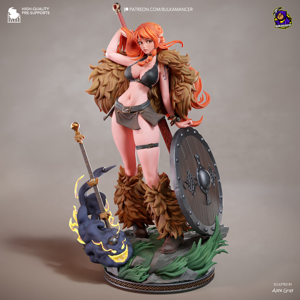 Flameheart Shieldmaiden | 1/8 Unpainted Resin Kit Model