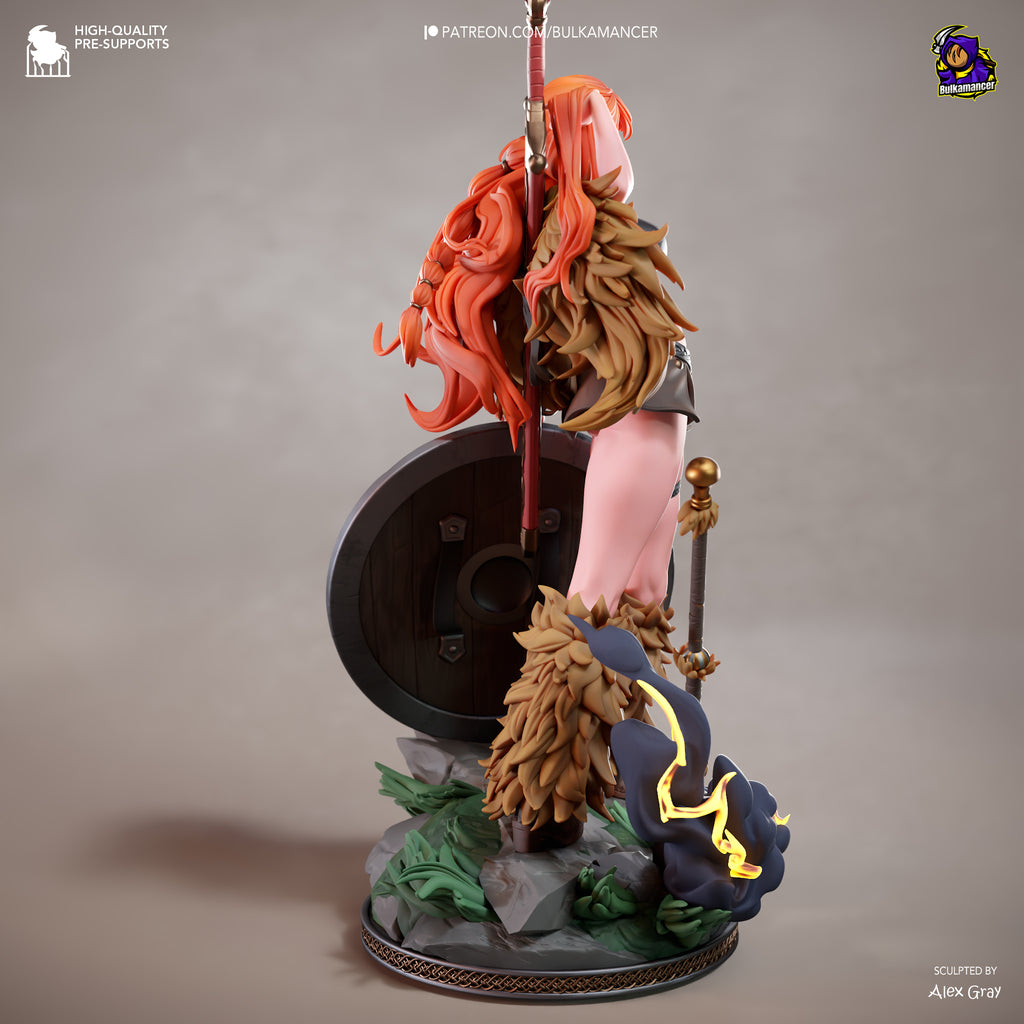 Flameheart Shieldmaiden | 1/8 Unpainted Resin Kit Model