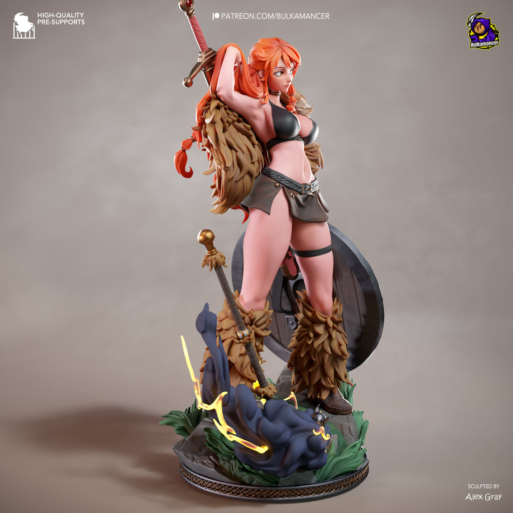 Flameheart Shieldmaiden | 1/8 Unpainted Resin Kit Model
