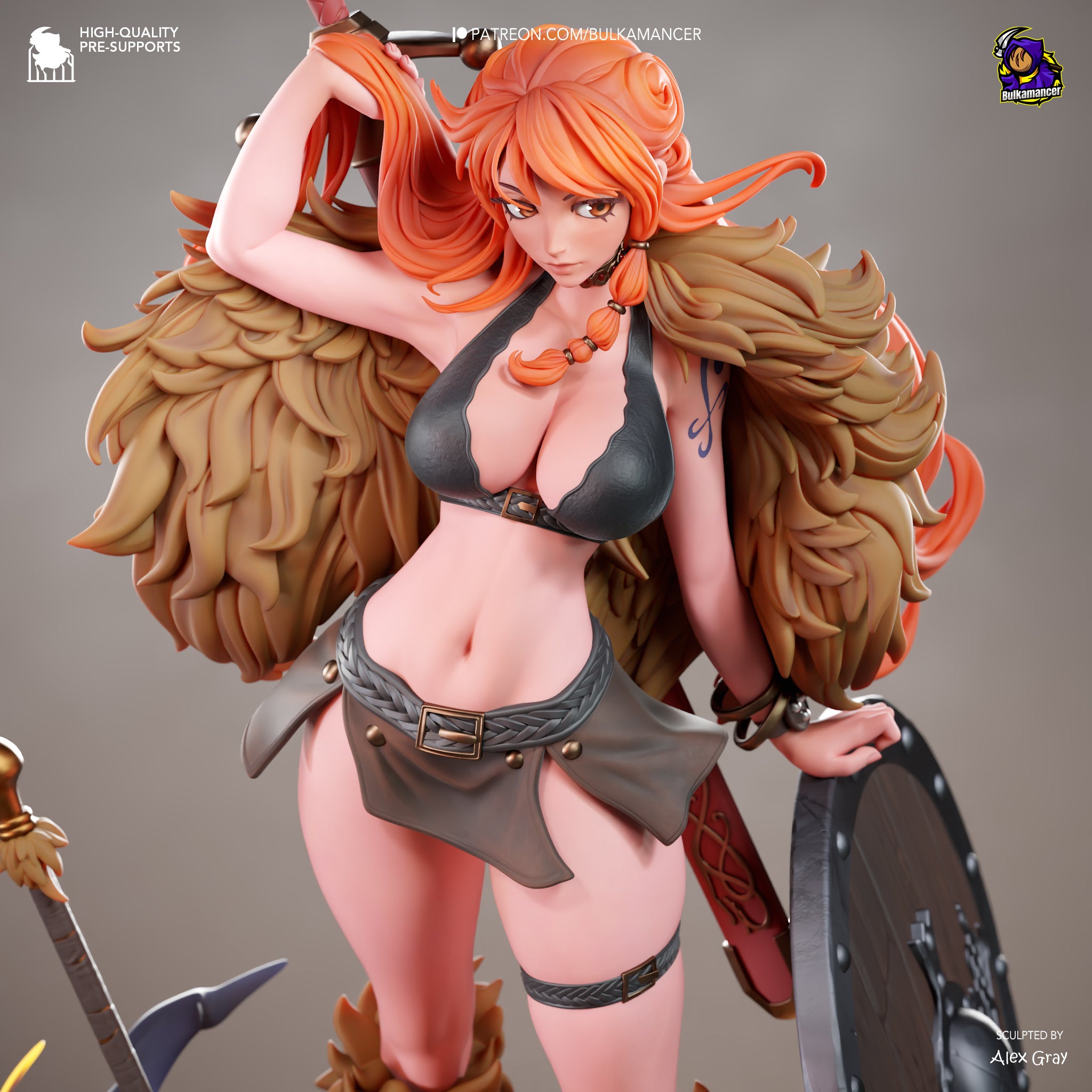 Flameheart Shieldmaiden | 1/8 Unpainted Resin Kit Model