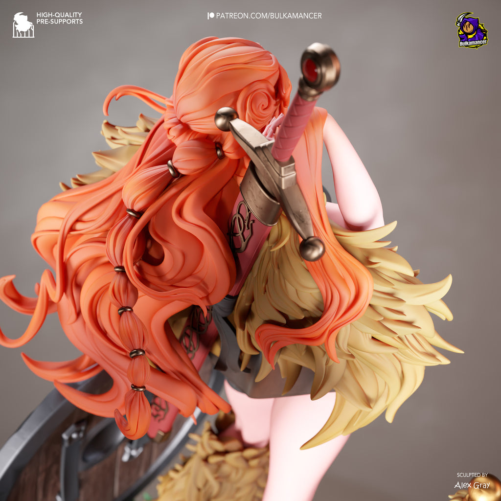 Flameheart Shieldmaiden | 1/8 Unpainted Resin Kit Model