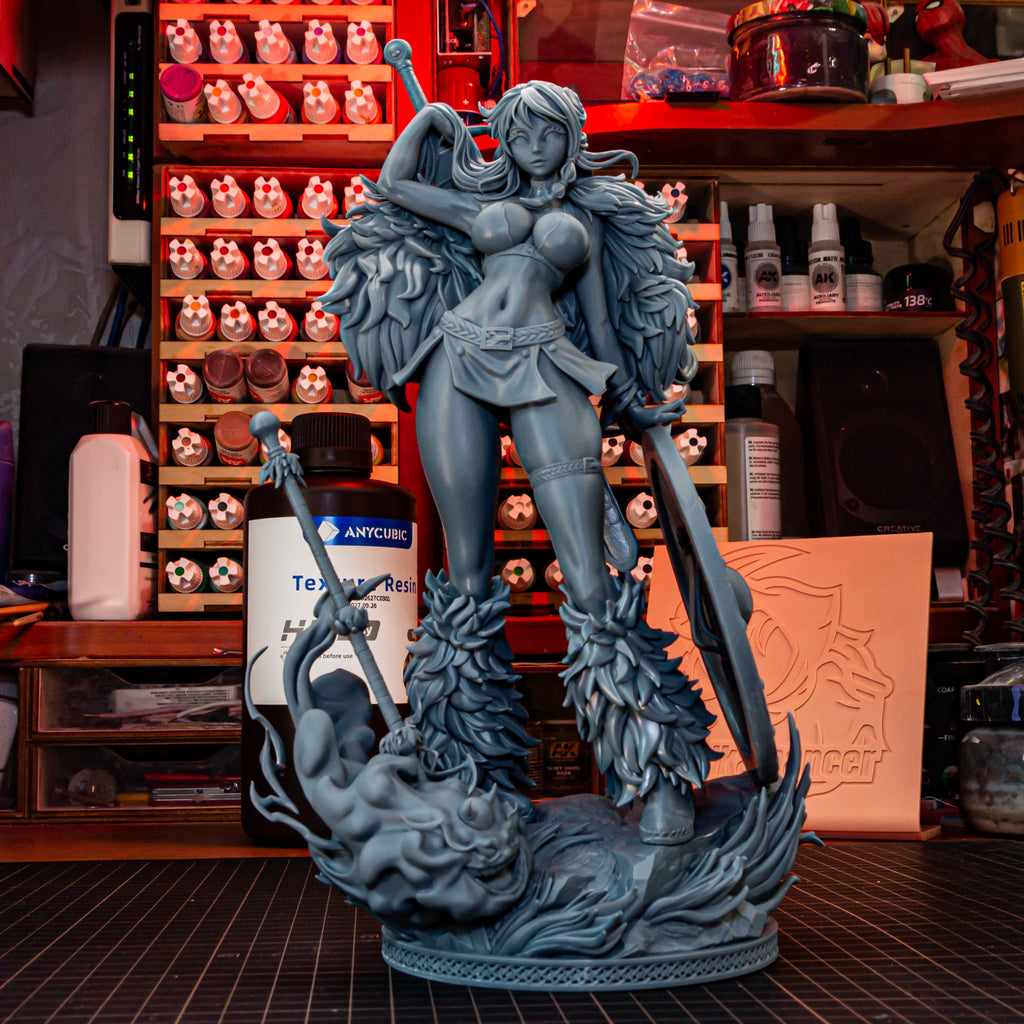 Flameheart Shieldmaiden | 1/8 Unpainted Resin Kit Model