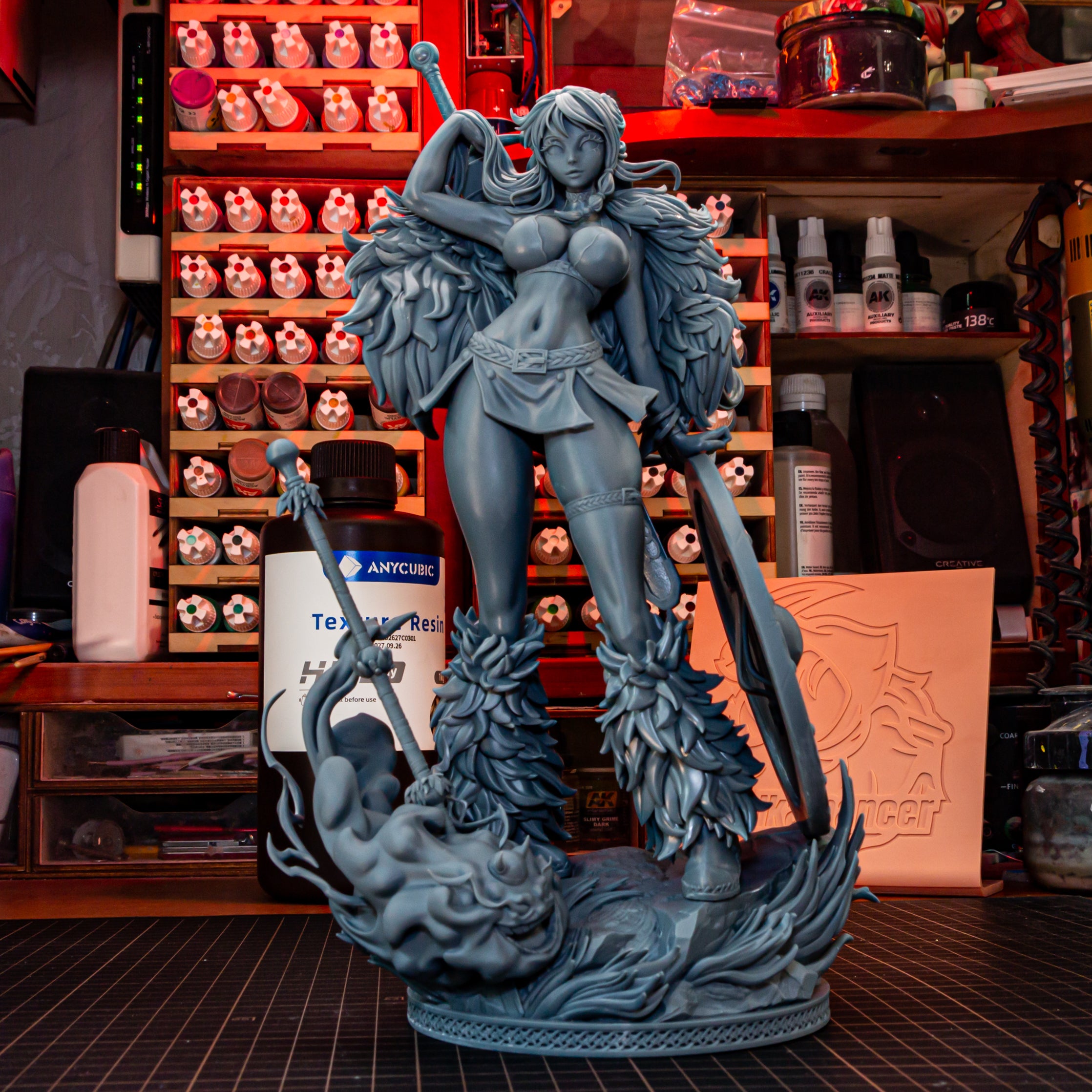 Flameheart Shieldmaiden | 1/8 Unpainted Resin Kit Model