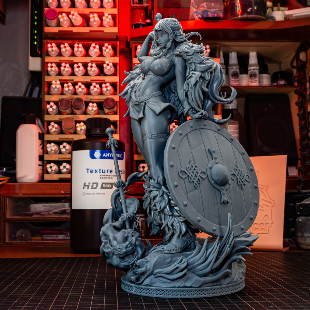 Flameheart Shieldmaiden | 1/8 Unpainted Resin Kit Model
