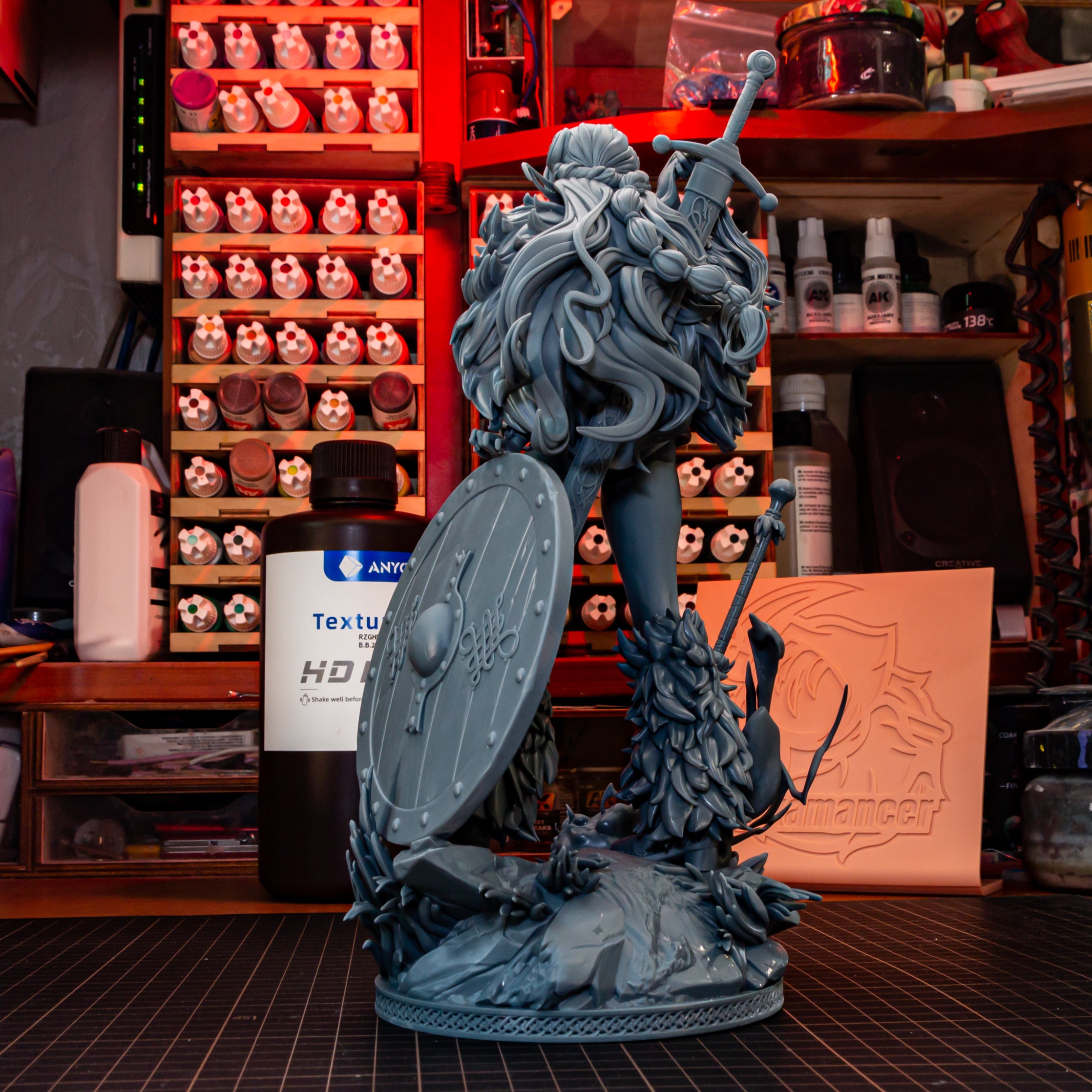 Flameheart Shieldmaiden | 1/8 Unpainted Resin Kit Model