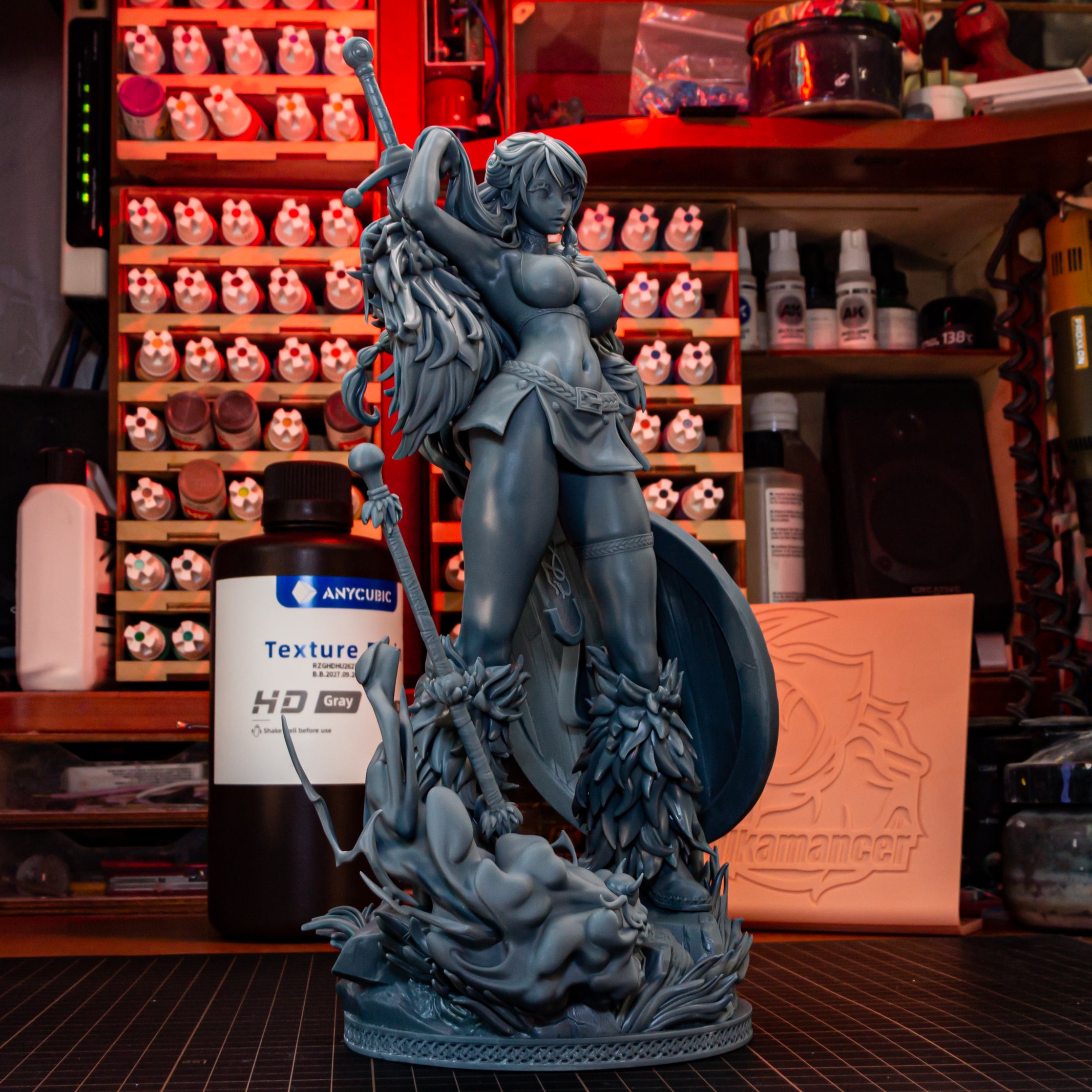 Flameheart Shieldmaiden | 1/8 Unpainted Resin Kit Model