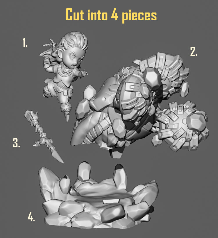 Gearbreaker Vanguard | Chibi Unpainted Resin Kit Model