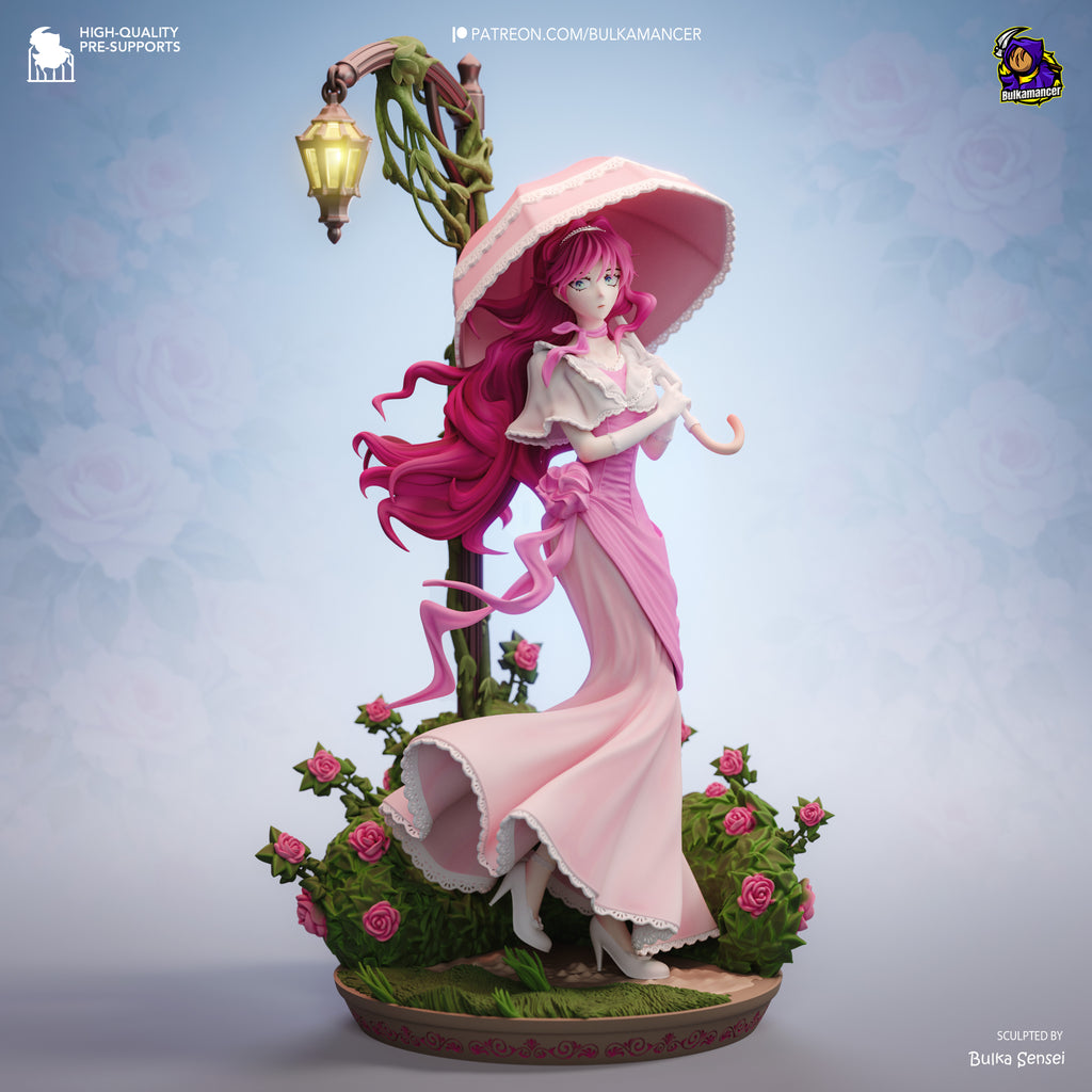 Rosebloom Parasol Maiden | 1/8 Unpainted Resin Kit Model