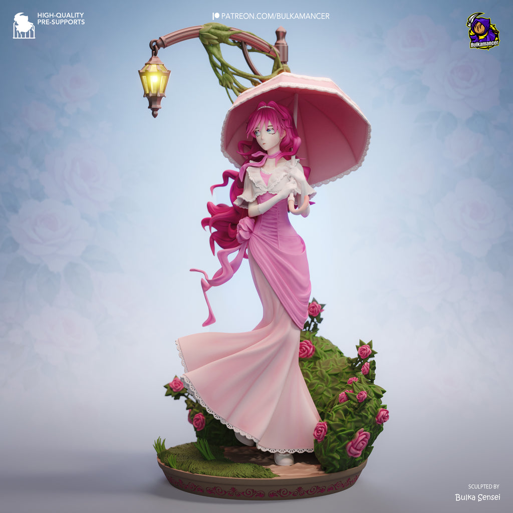 Rosebloom Parasol Maiden | 1/8 Unpainted Resin Kit Model