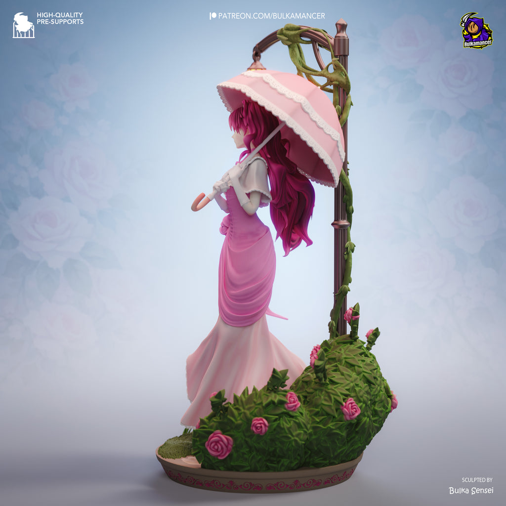 Rosebloom Parasol Maiden | 1/8 Unpainted Resin Kit Model