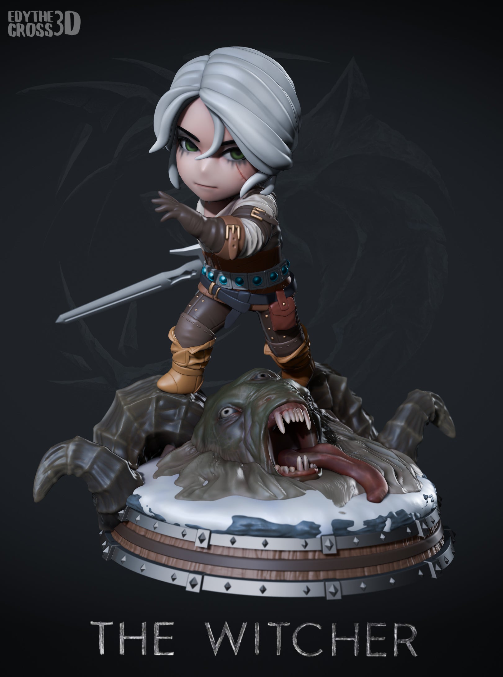 Silvermane Beastslayer | Chibi Unpainted Resin Kit Model