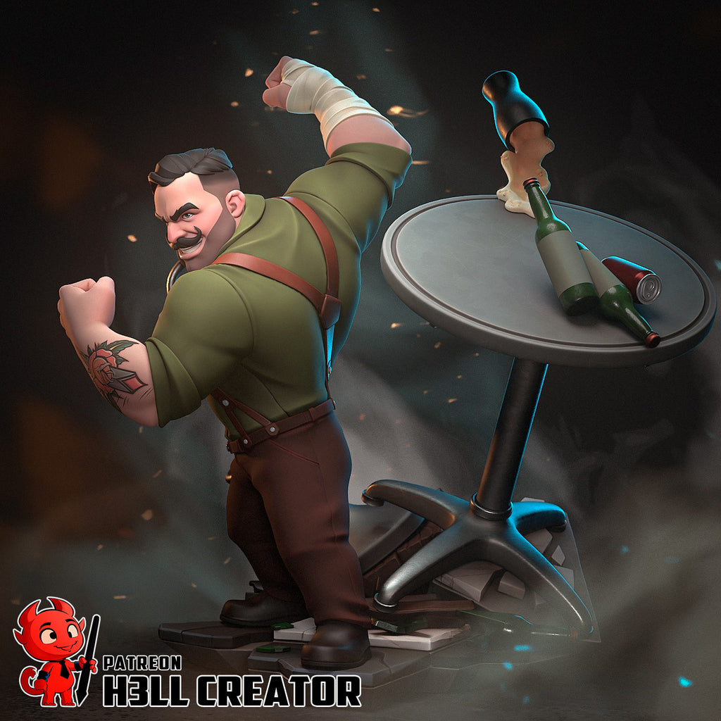 Brawling Ironfist Bruiser | 1/10 Unpainted Resin Kit Model