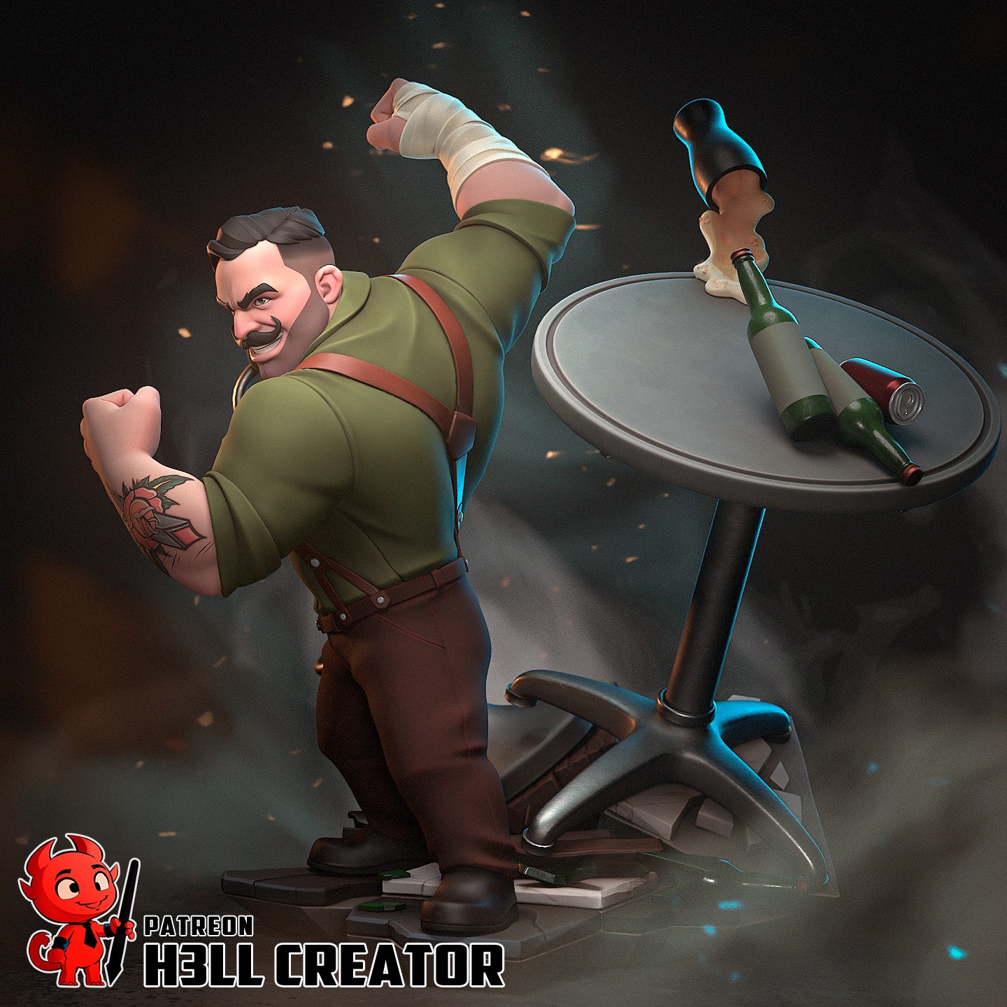 Brawling Ironfist Bruiser | 1/10 Unpainted Resin Kit Model