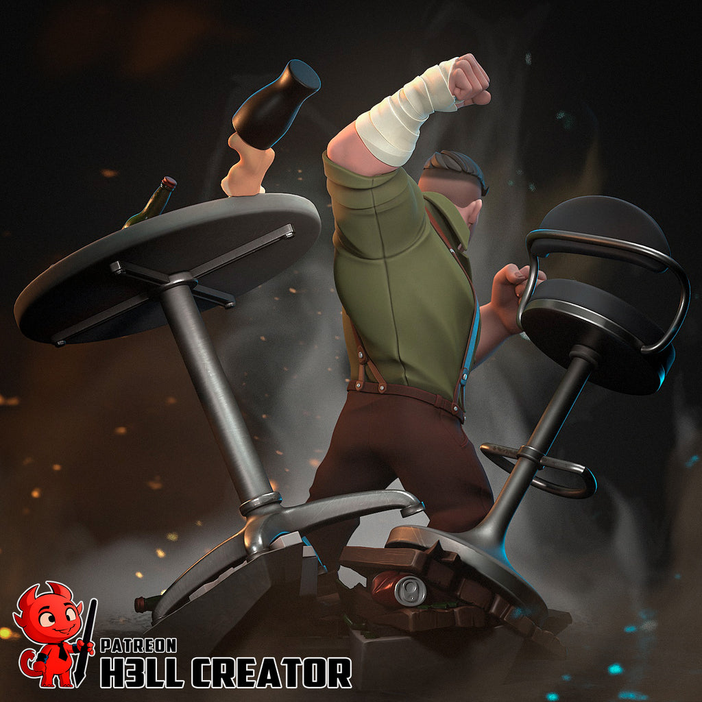 Brawling Ironfist Bruiser | 1/10 Unpainted Resin Kit Model