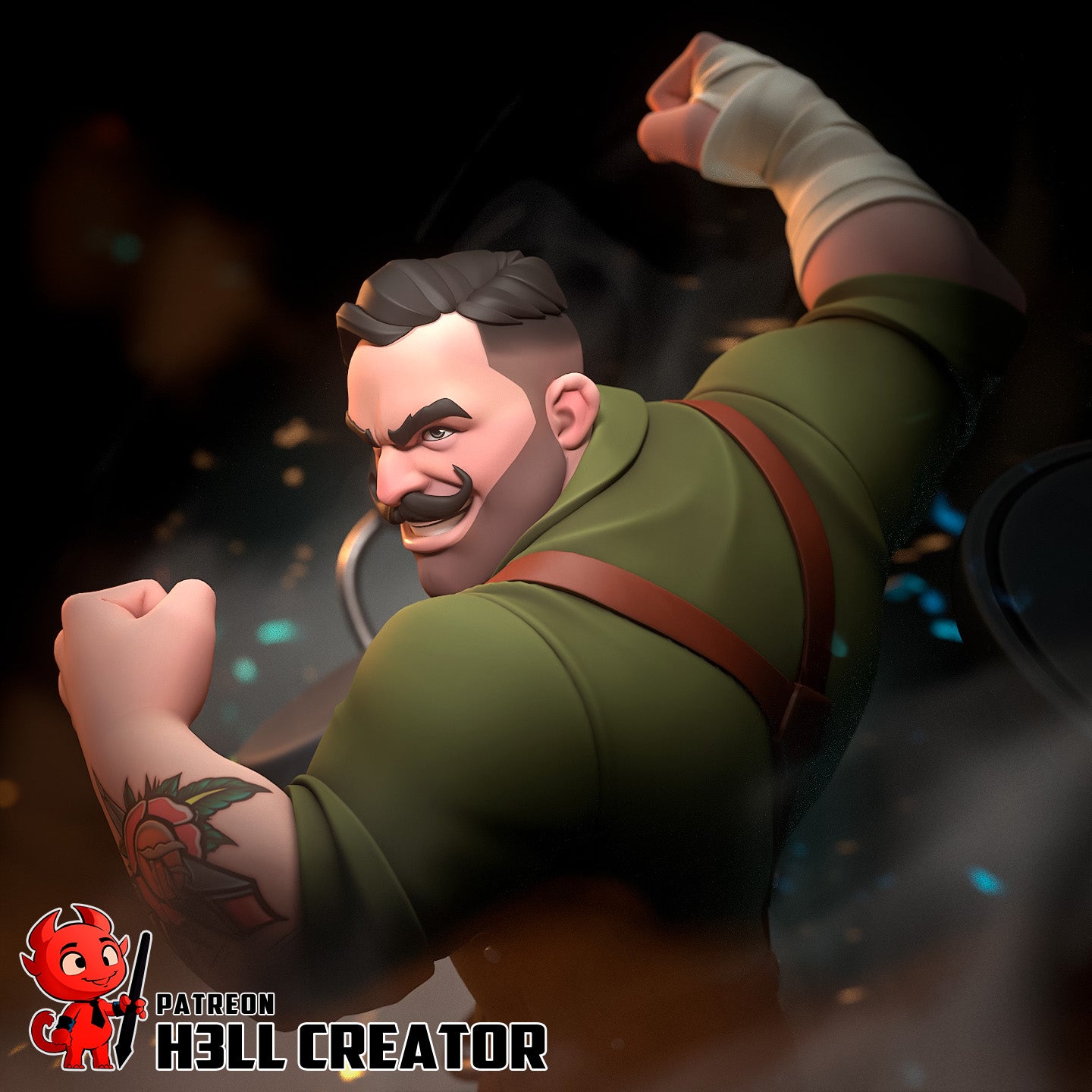 Brawling Ironfist Bruiser | 1/10 Unpainted Resin Kit Model