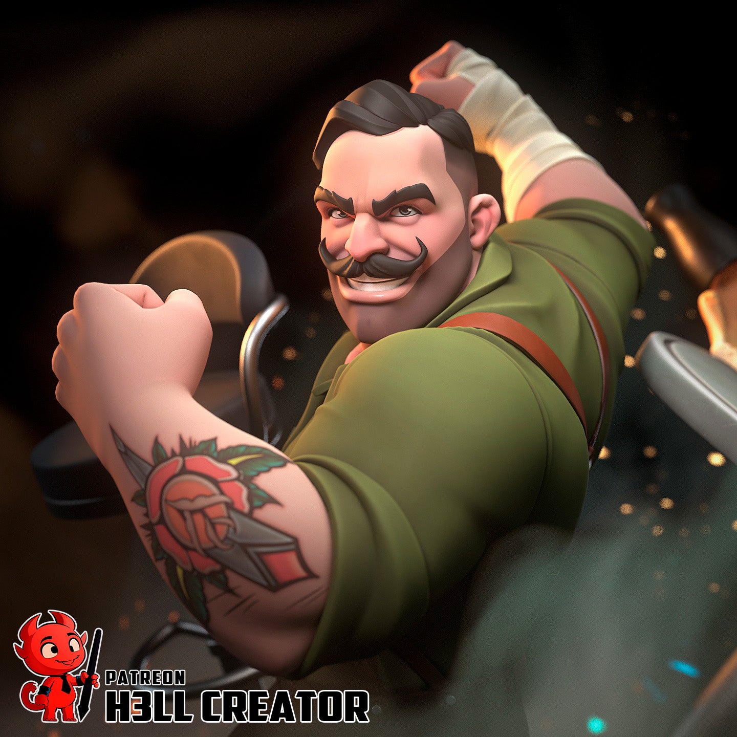 Brawling Ironfist Bruiser | 1/10 Unpainted Resin Kit Model