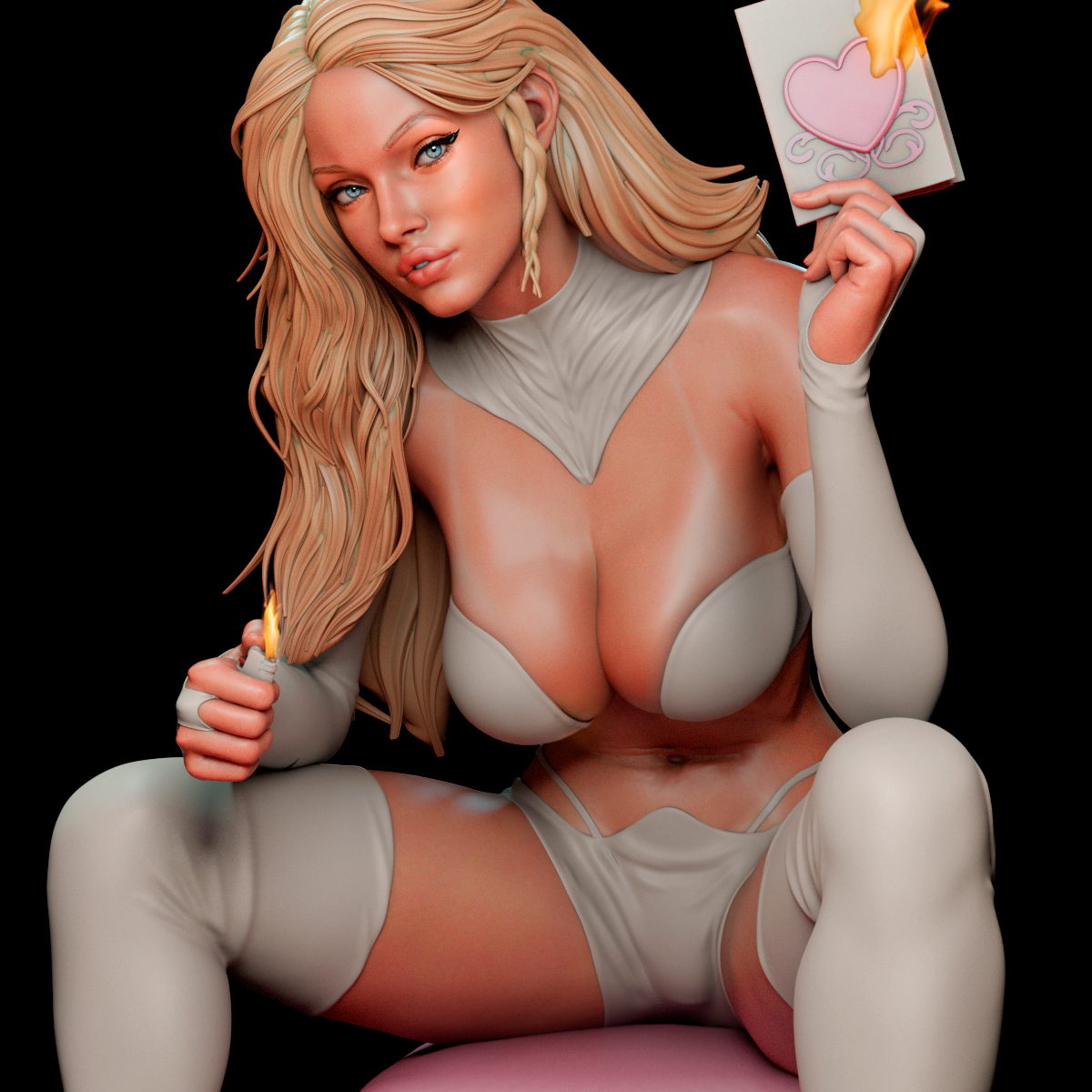 Blazing Heart Temptress | 1/6 Unpainted Resin Kit Model