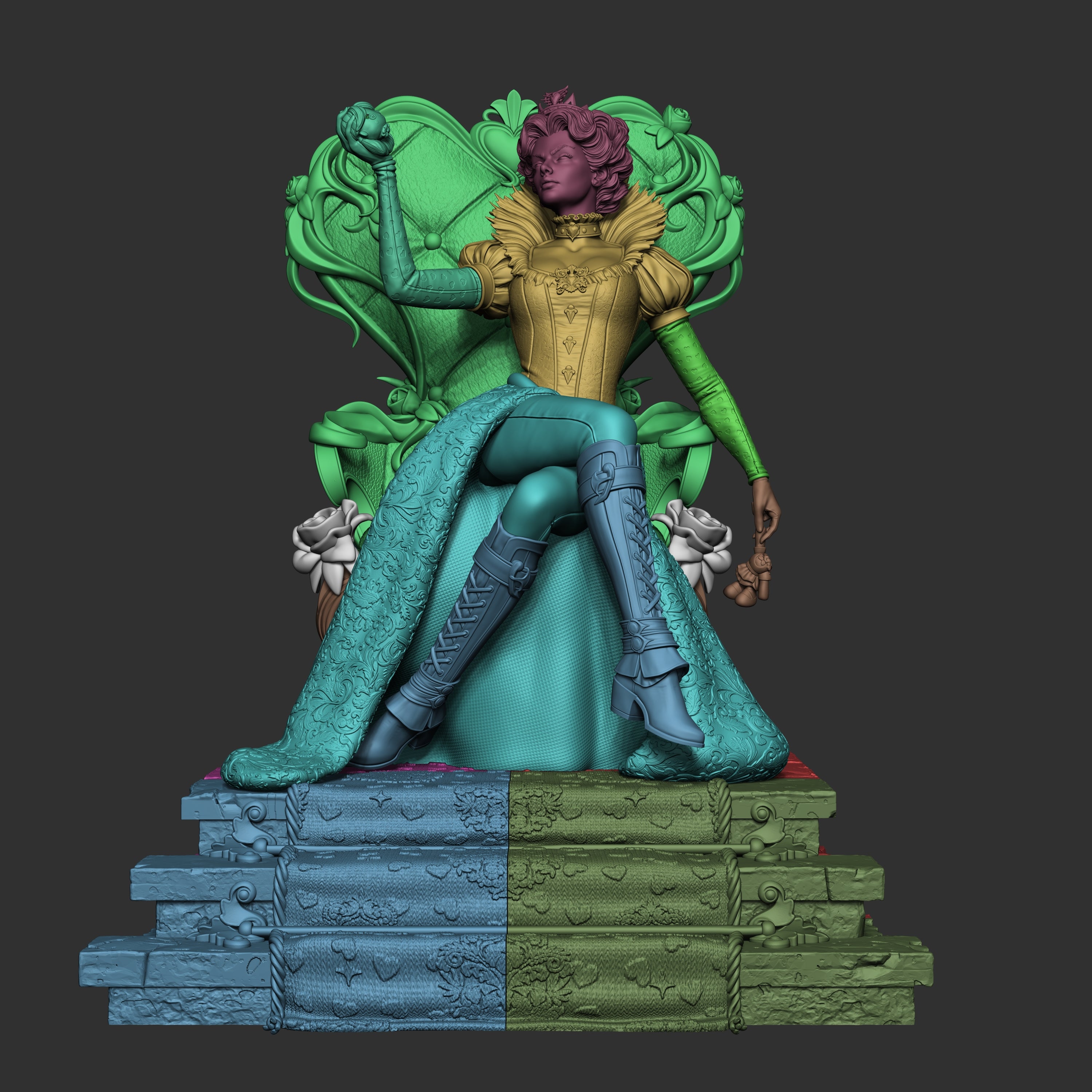 Crimson Heart Empress | 1/6 Unpainted Resin Kit Model