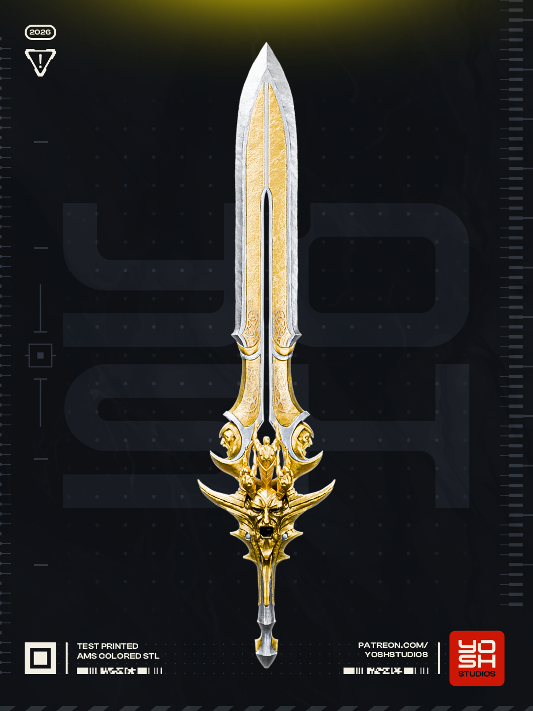 Gilded Demonblade | 1:1 Unpainted Sword Model
