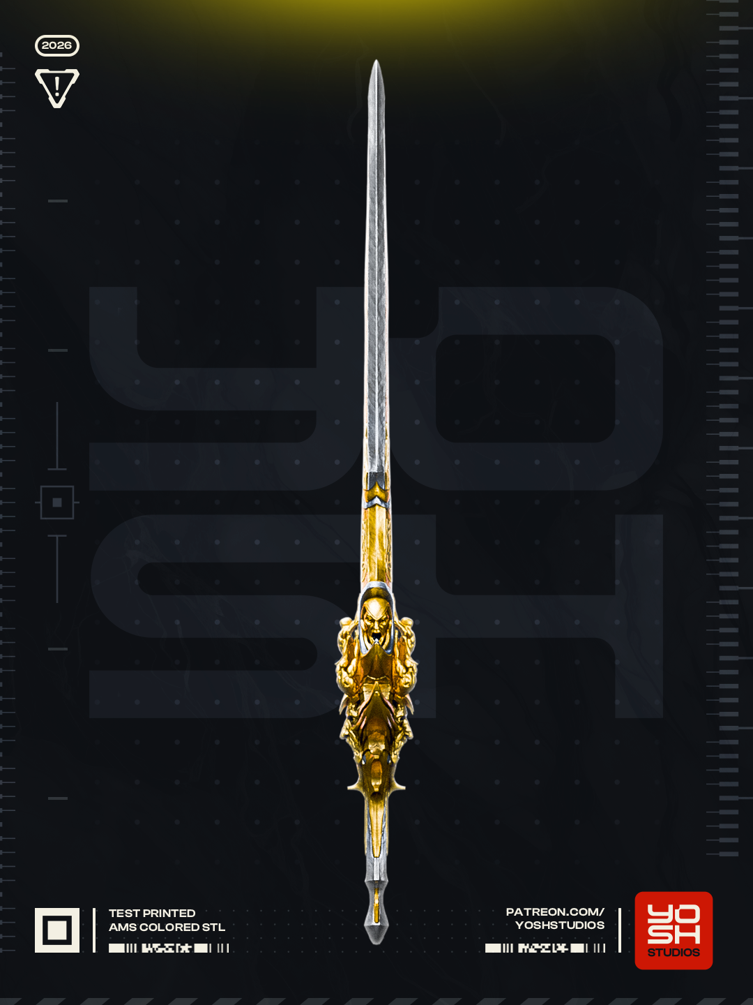 Gilded Demonblade | 1:1 Unpainted Sword Model
