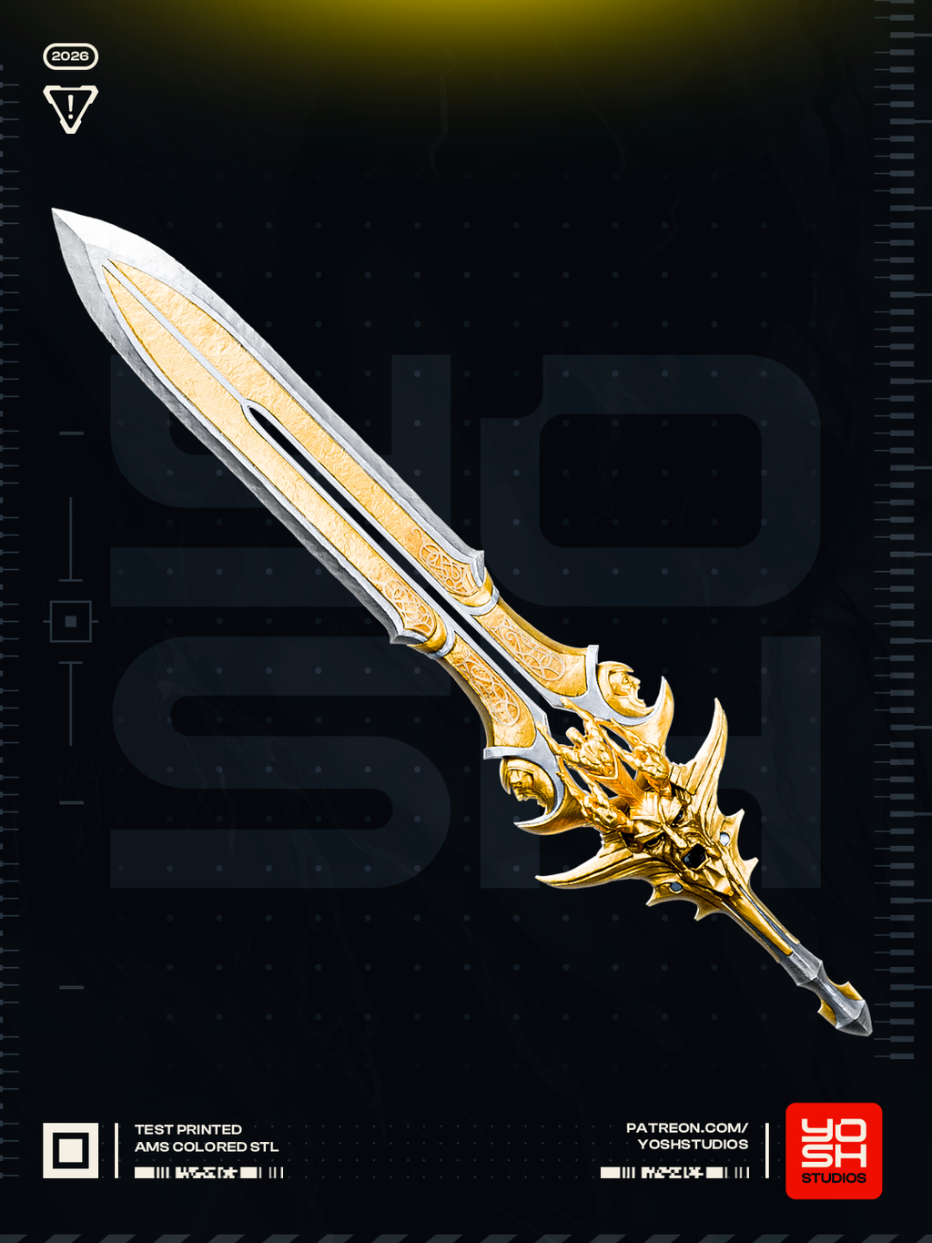 Gilded Demonblade | 1:1 Unpainted & Painted Options Sword Model