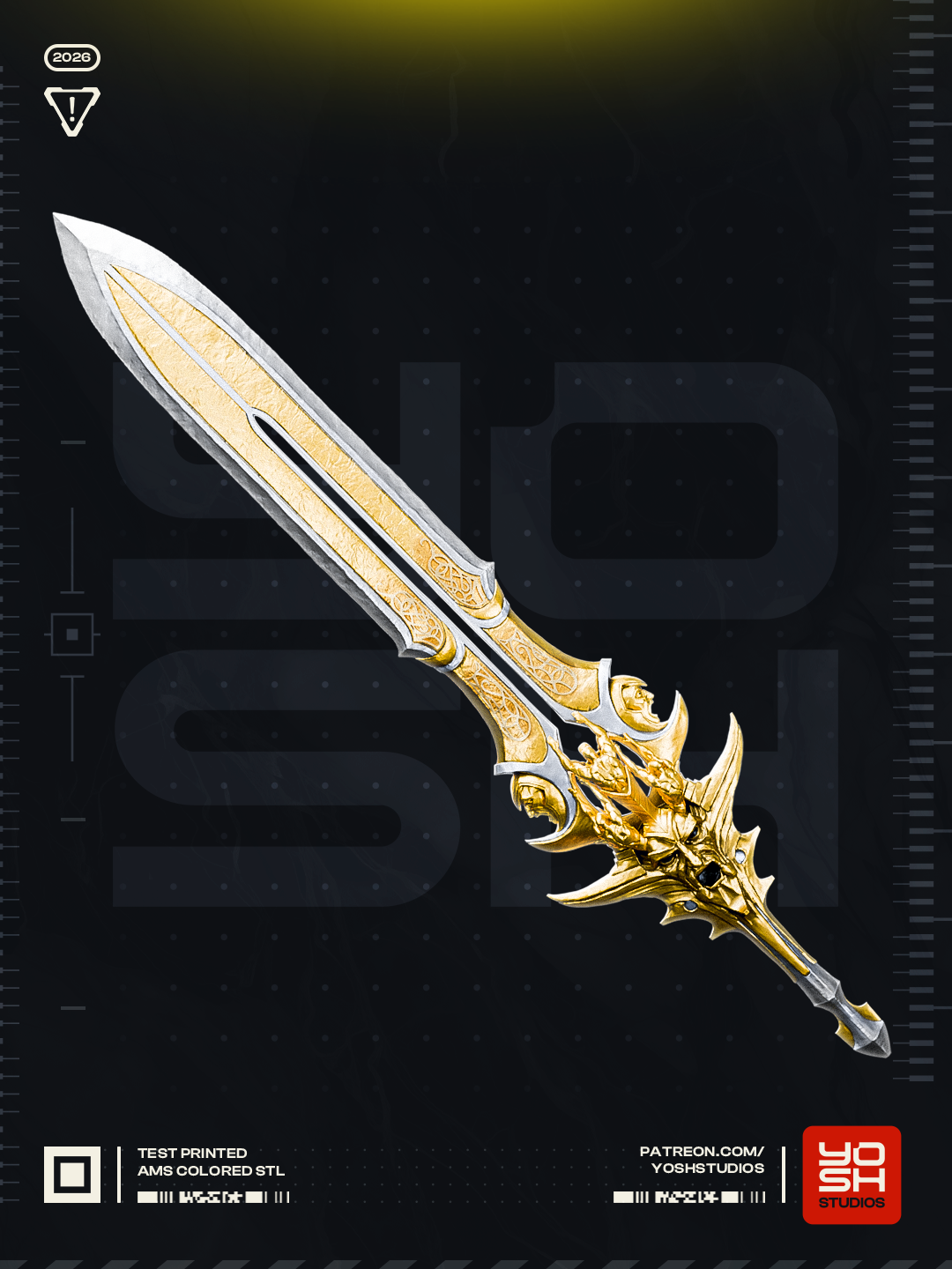 Gilded Demonblade | 1:1 Unpainted Sword Model